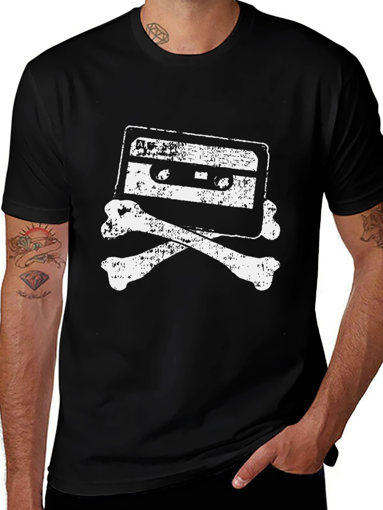 Variant 13 of Retro Cassette & Bones Graphic T-Shirt