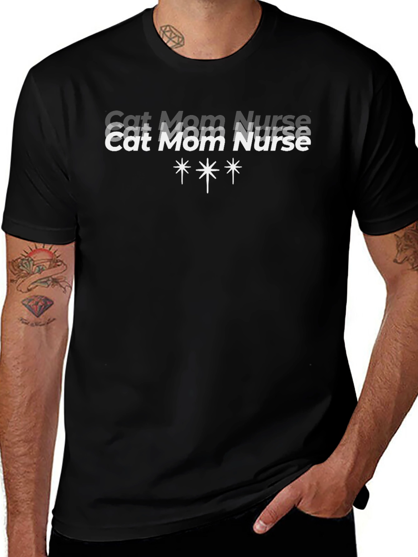 Variant 12 of Cat Mom Nurse Graphic T-Shirt
