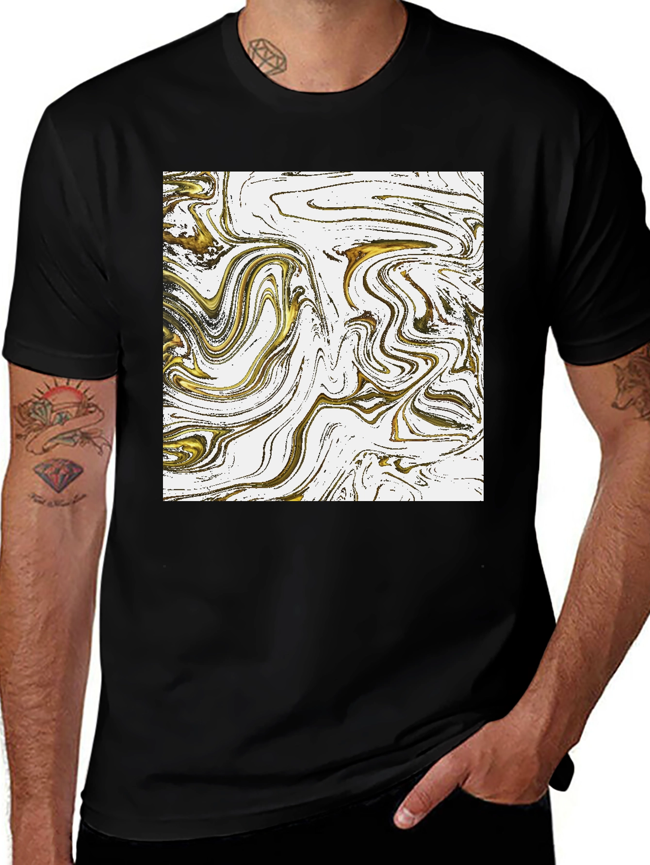 Variant 26 of Abstract Marble Graphic Tee - Black
