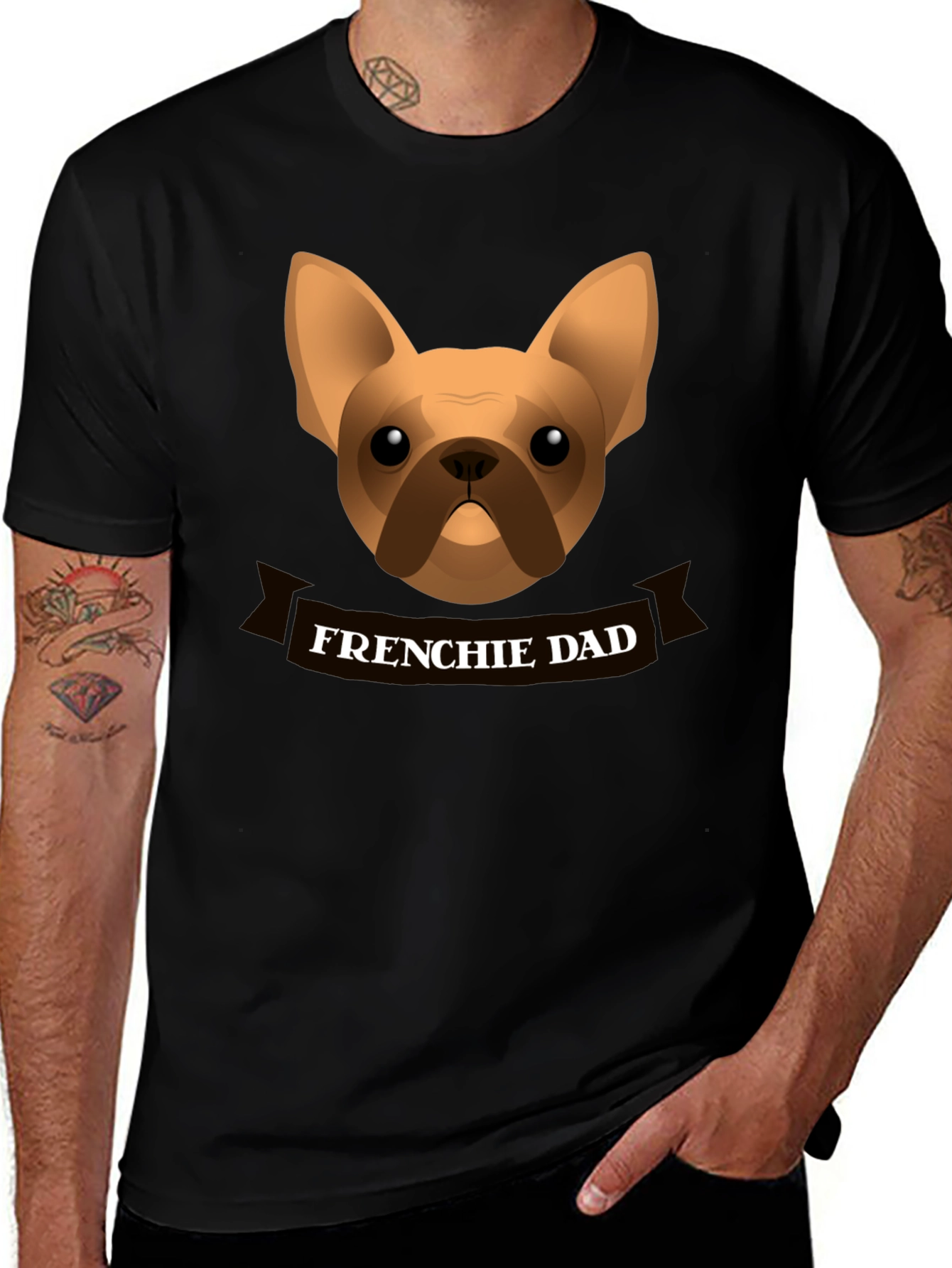 Frenchie Dad T-Shirt - Black, Dog Lover Tee