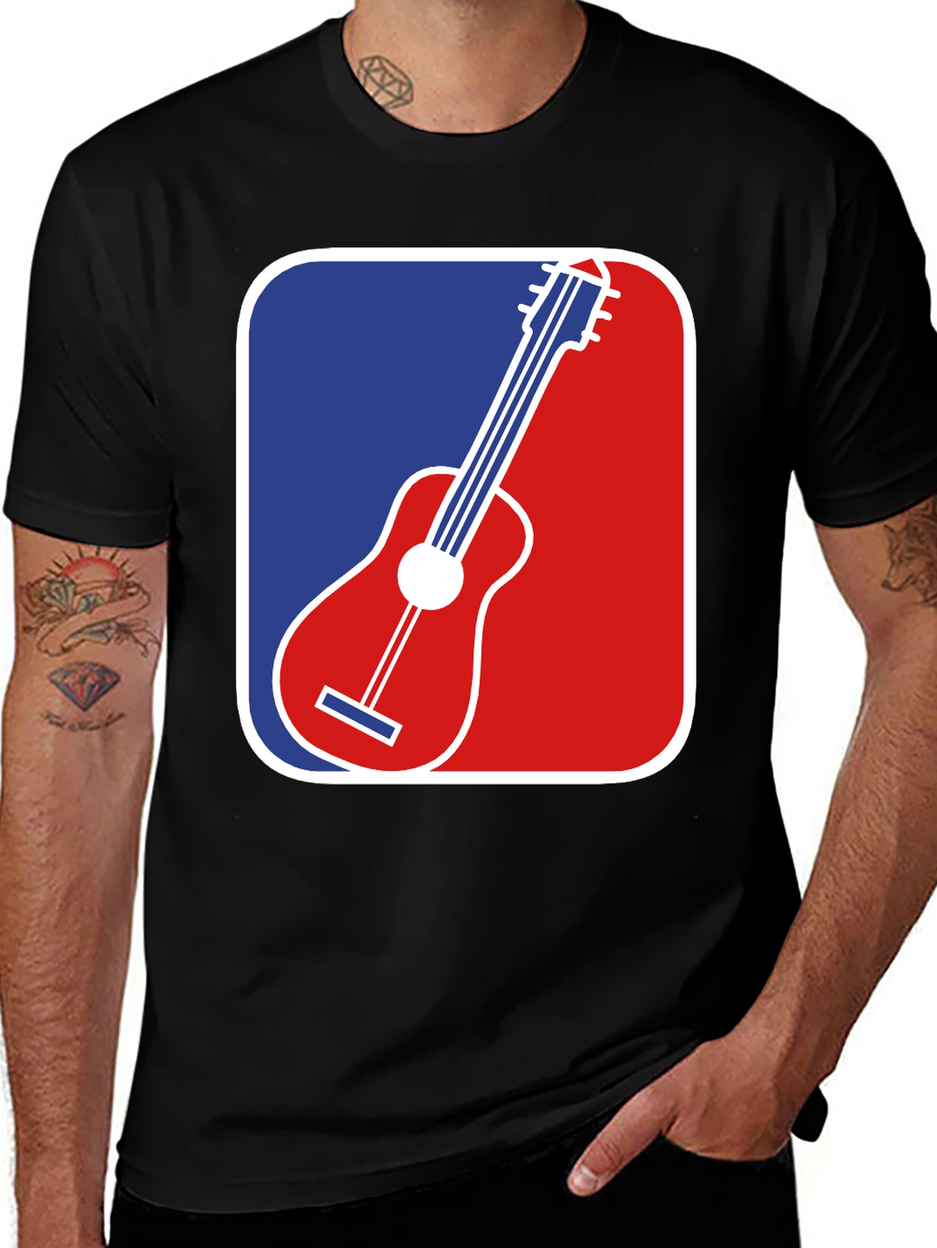 Variant 8 of Guitar MLB Logo T-Shirt - Music Lover Apparel
