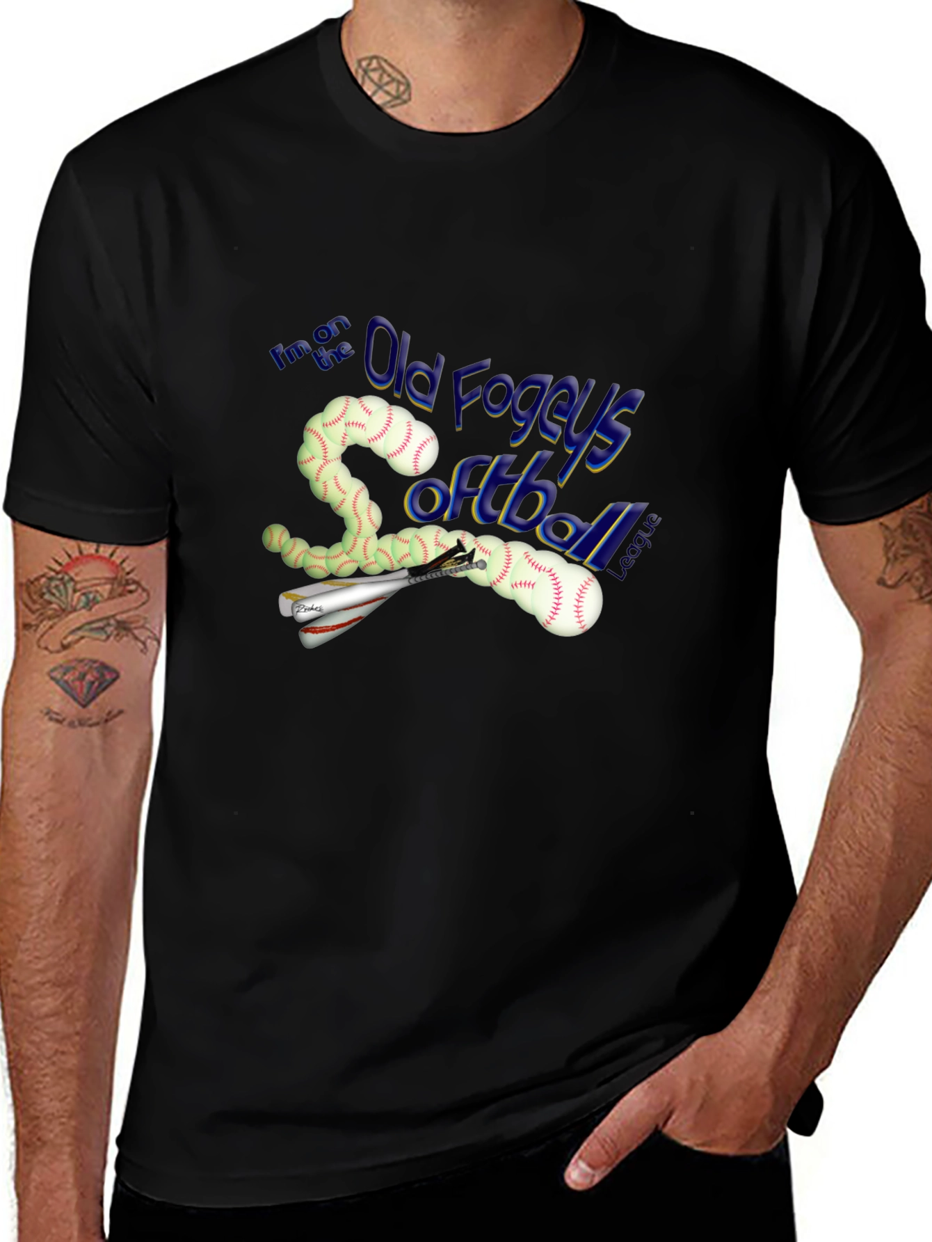 Variant 6 of Old Fogey's Softball T-Shirt