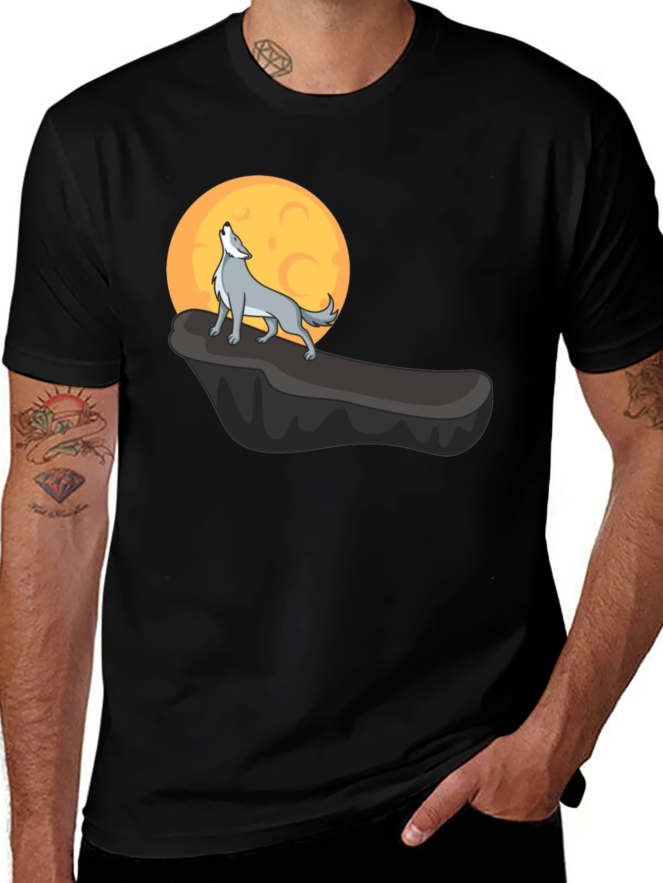 Variant 21 of Wolf Howling at Moon Graphic T-Shirt