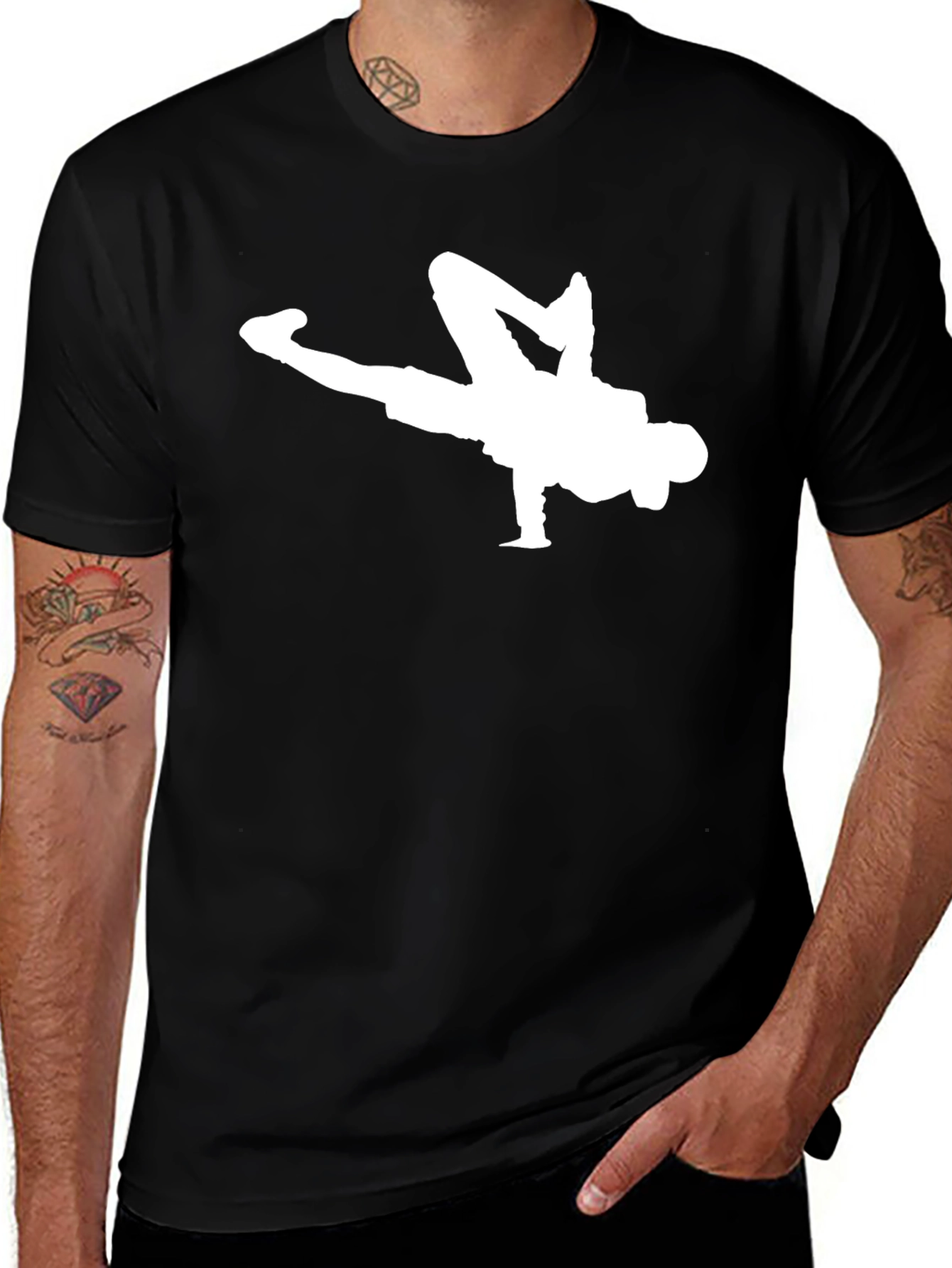 Variant 27 of Breakdance Silhouette Black T-Shirt