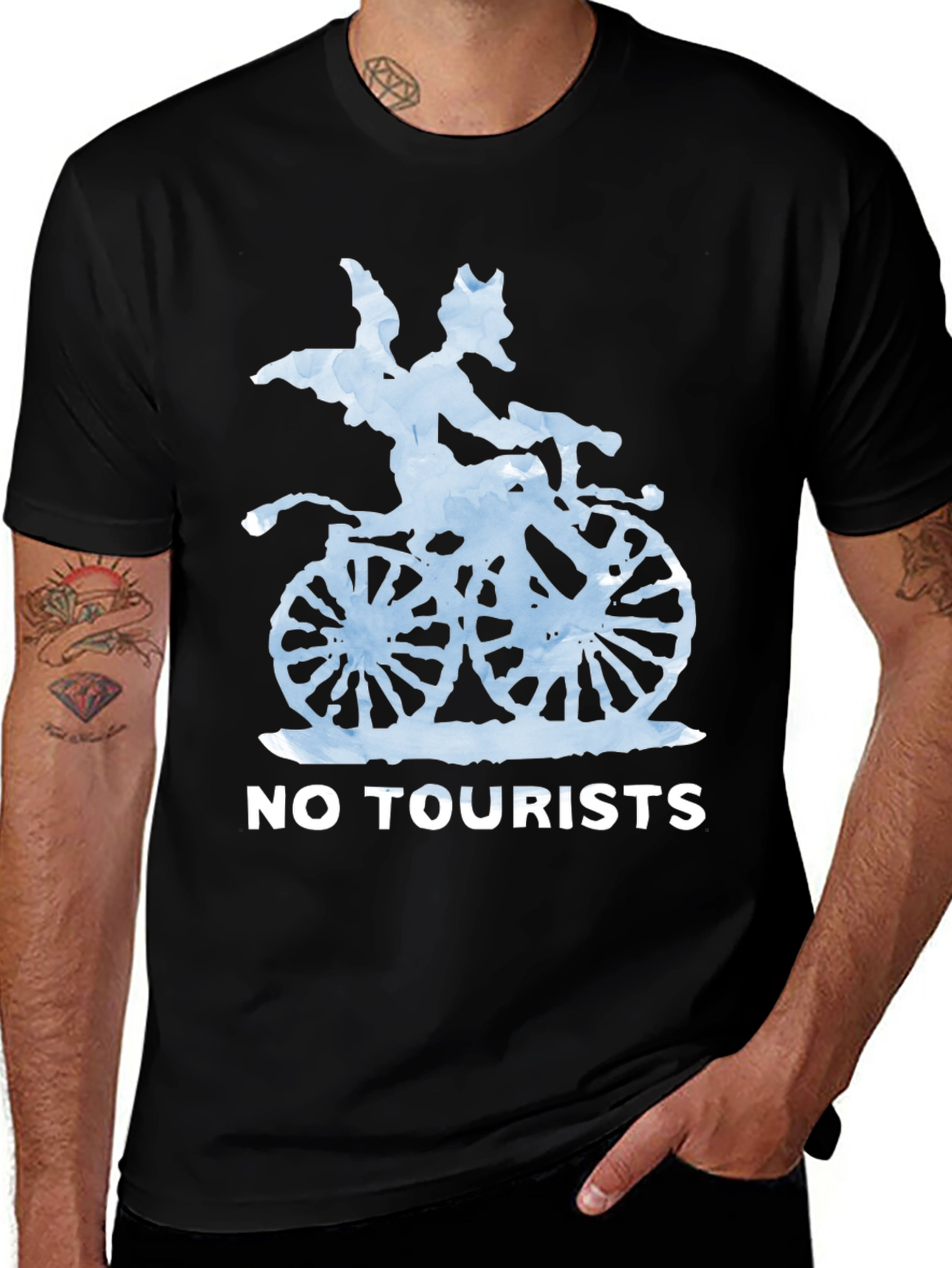 Variant 22 of No Tourists Graphic Tee - Black Casual T-Shirt
