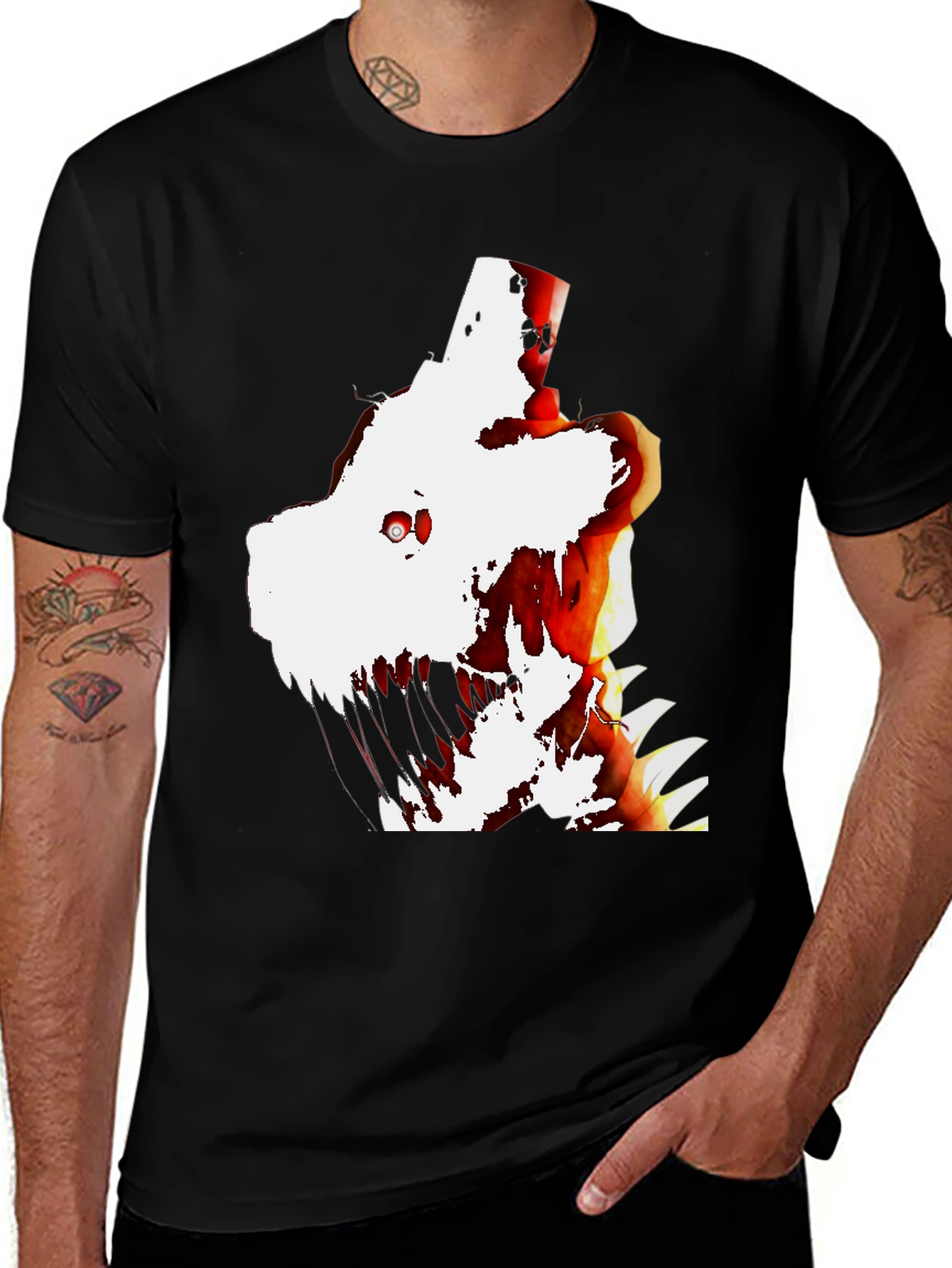 Variant 23 of Abstract Graphic Print Crew Neck T-Shirt