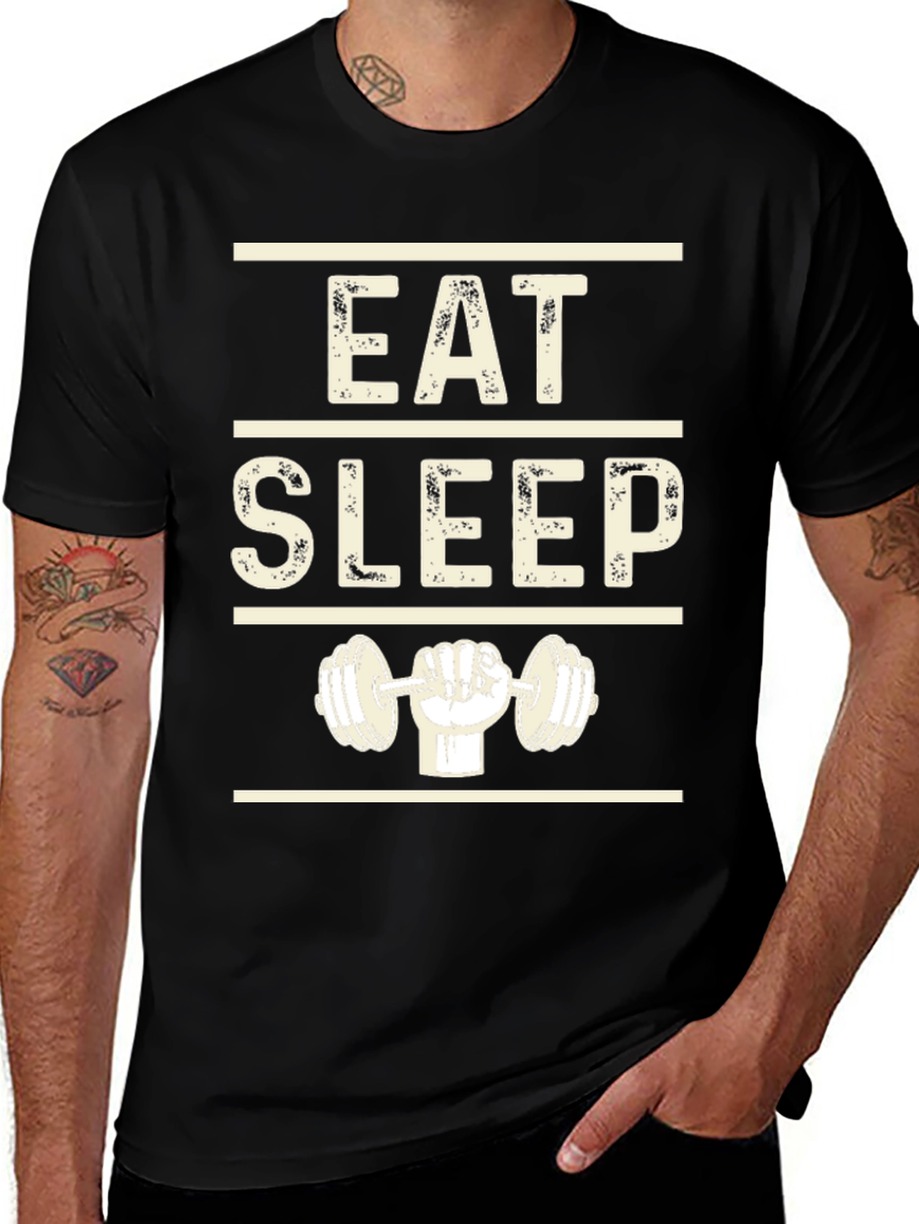 Variant 9 of Eat Sleep Lift Black Graphic T-Shirt