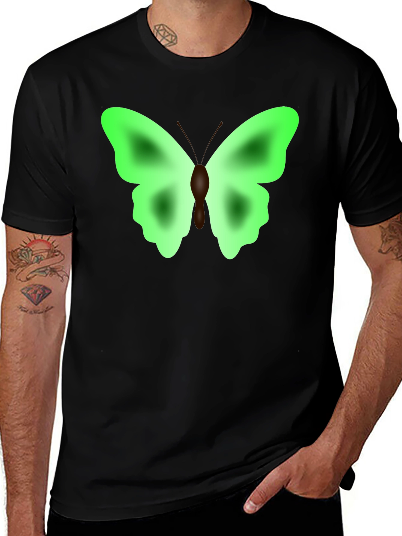 Variant 20 of Green Butterfly Graphic Tee - Stylish & Unique