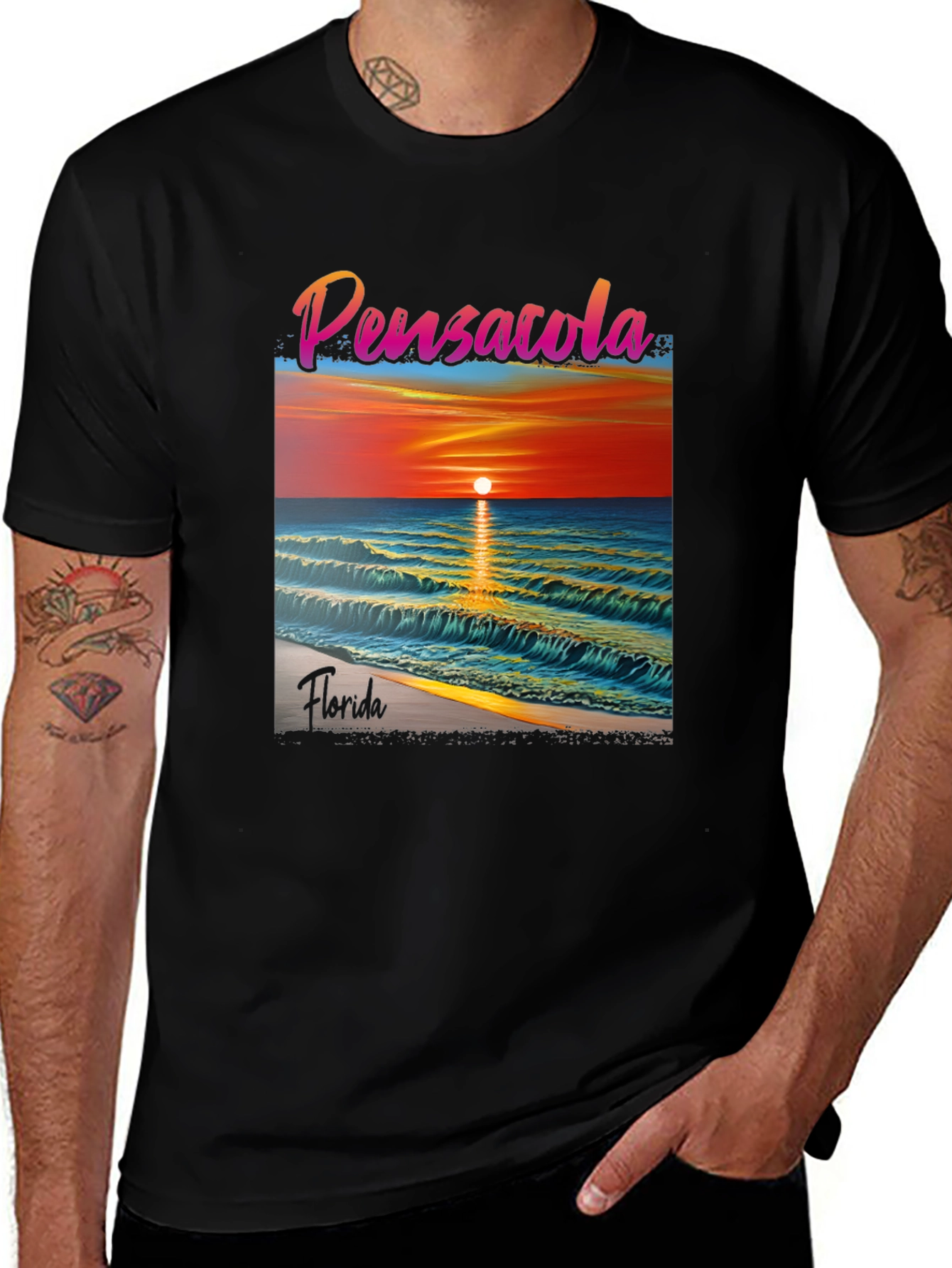 Pensacola Florida Sunset Graphic T-Shirt