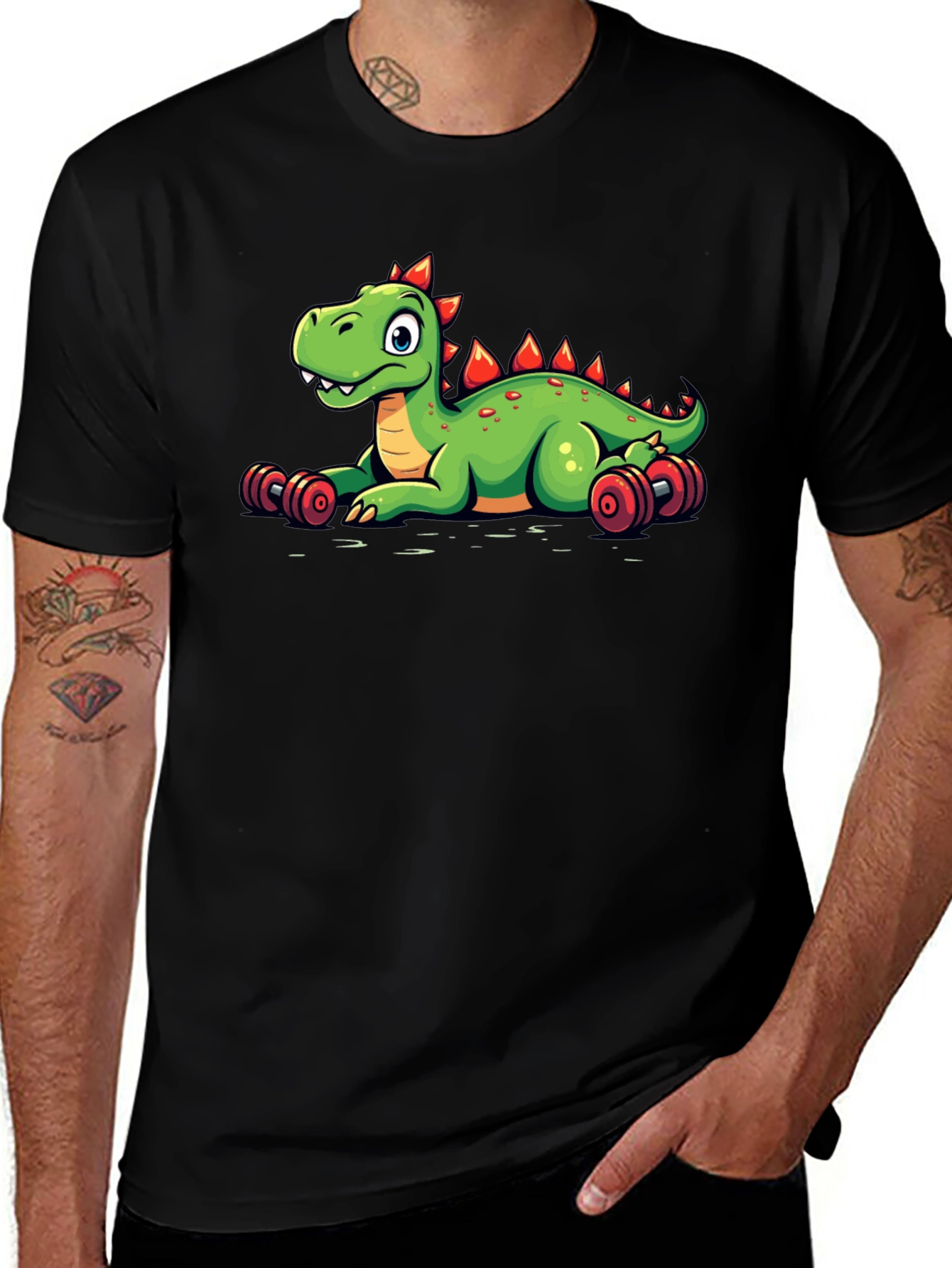 Variant 26 of Dino Lifting Weights Graphic T-Shirt