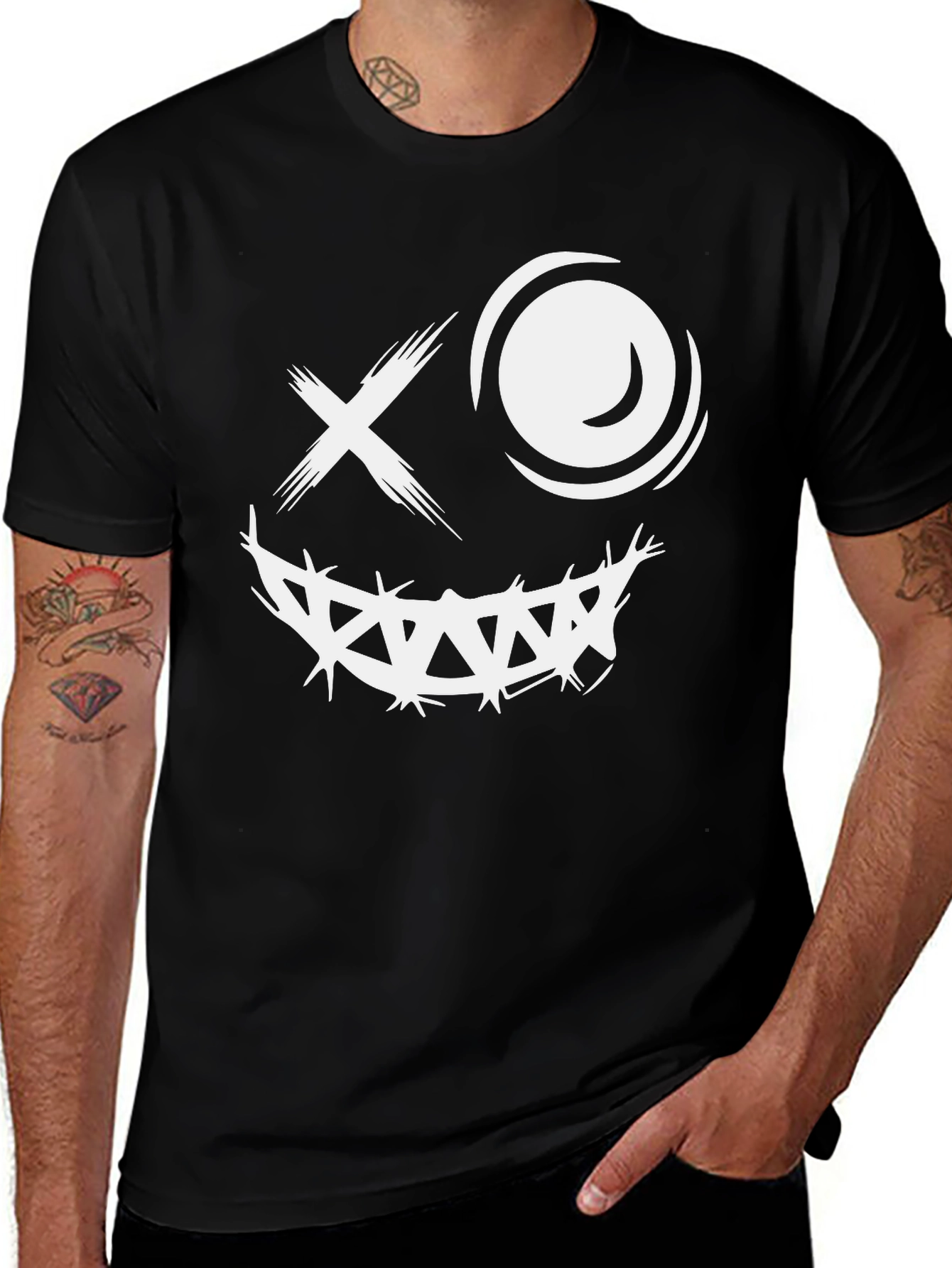 Variant 19 of Creepy Smile Graphic T-Shirt - Dark Humor Tee
