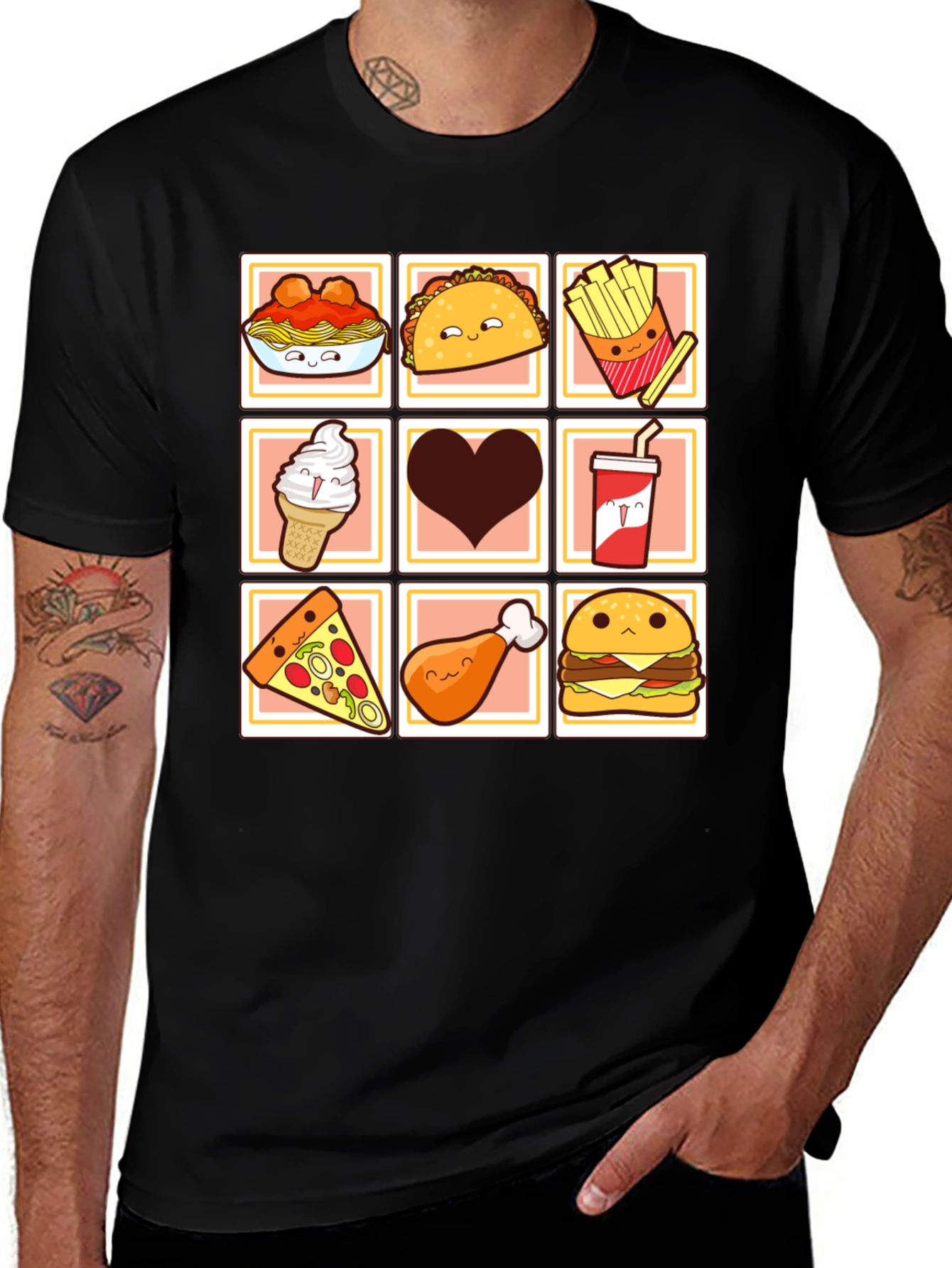 Variant 4 of Foodie Fun T-Shirt - Cute Cartoon Food Design