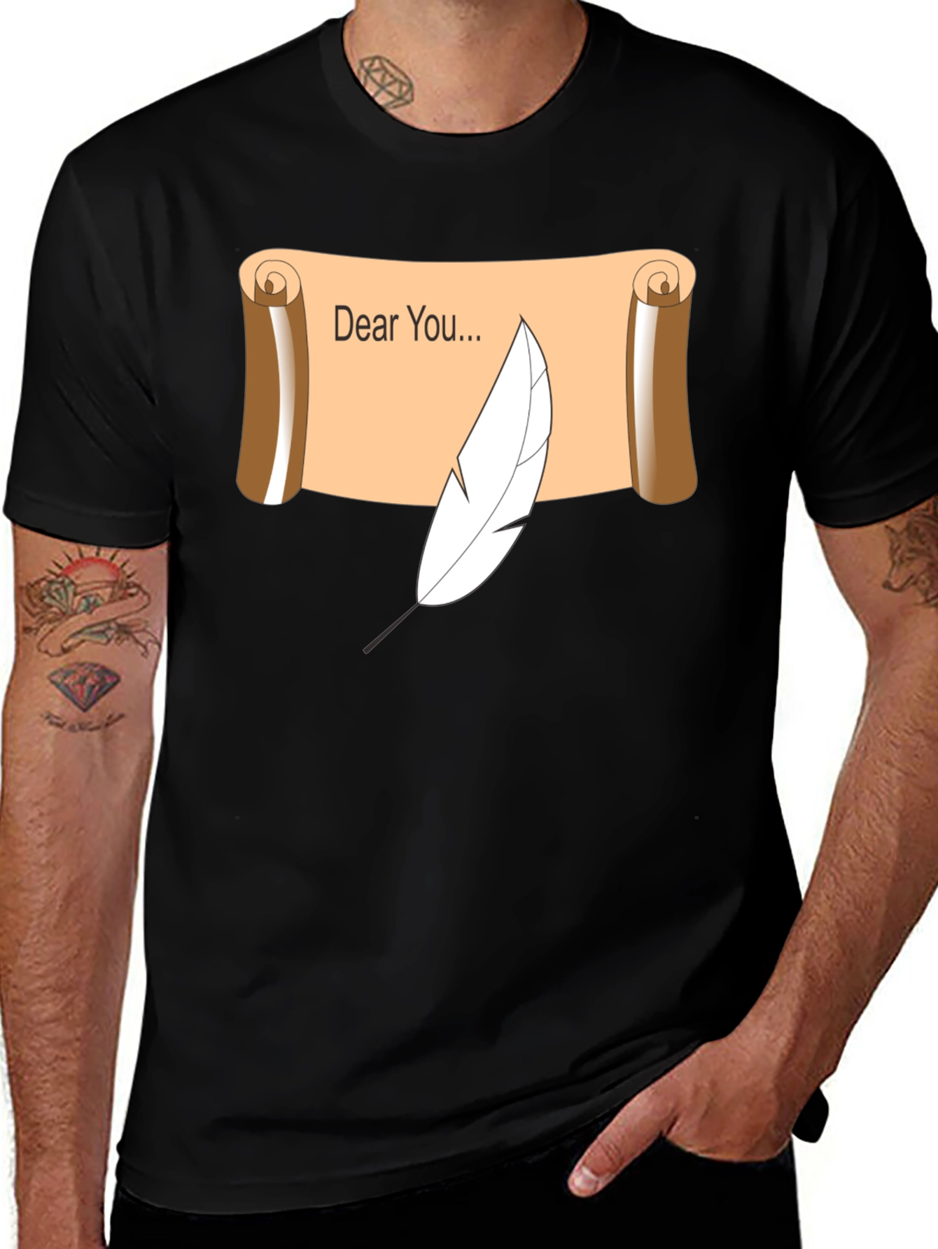 Dear You Scroll & Quill Black T-Shirt