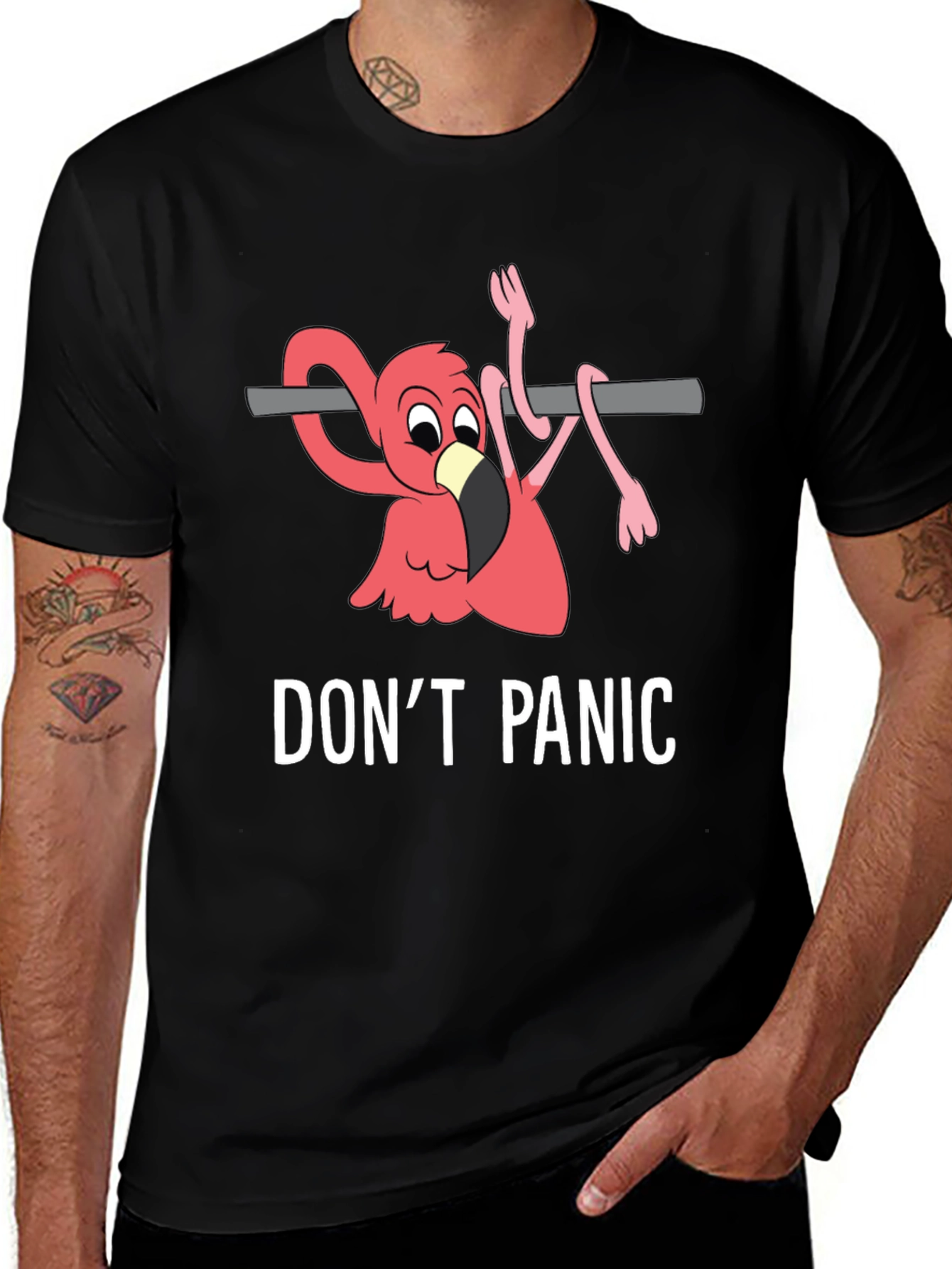 Variant 17 of Don't Panic Flamingo T-Shirt