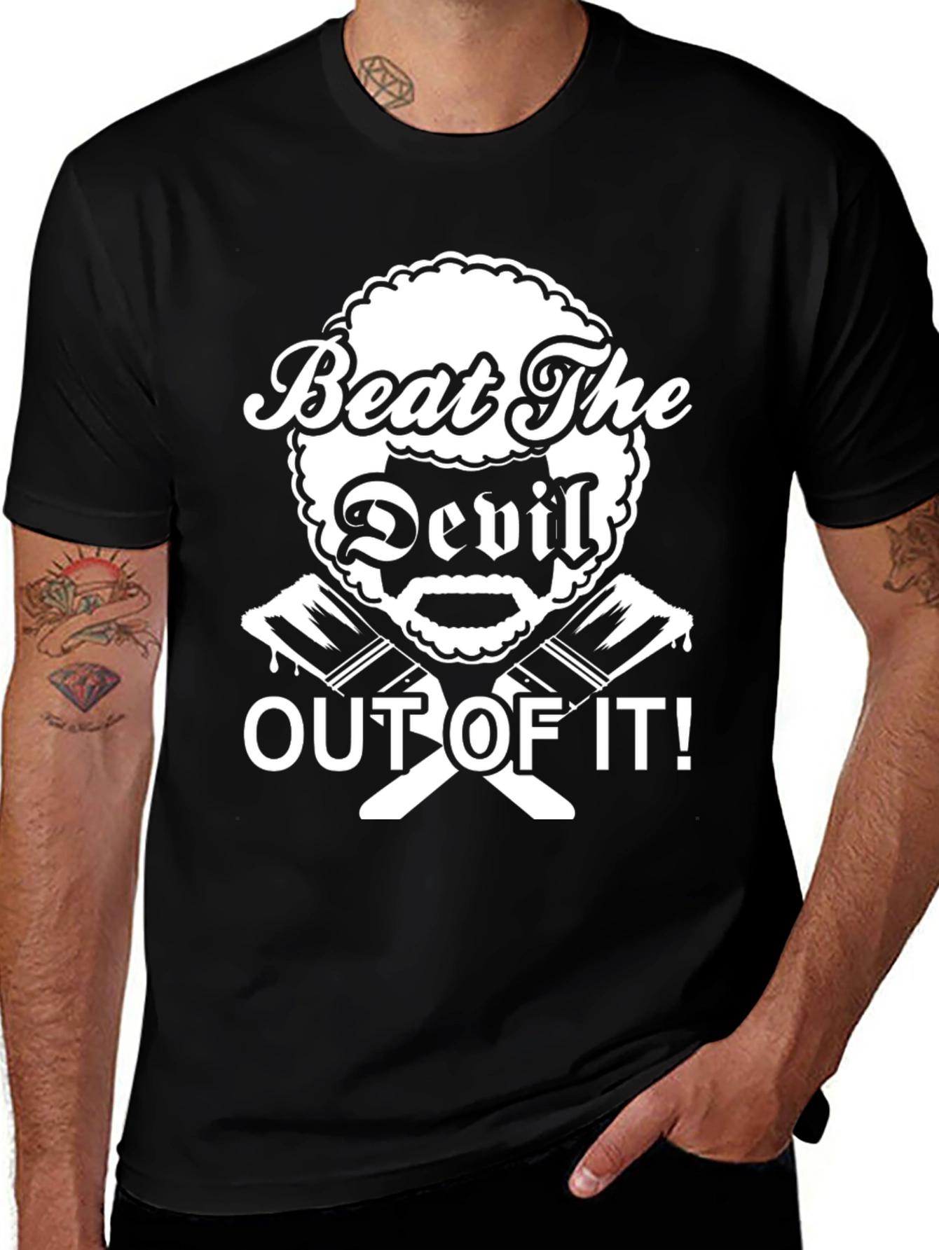 Beat the Devil Out Of It Bob Ross Style T-Shirt