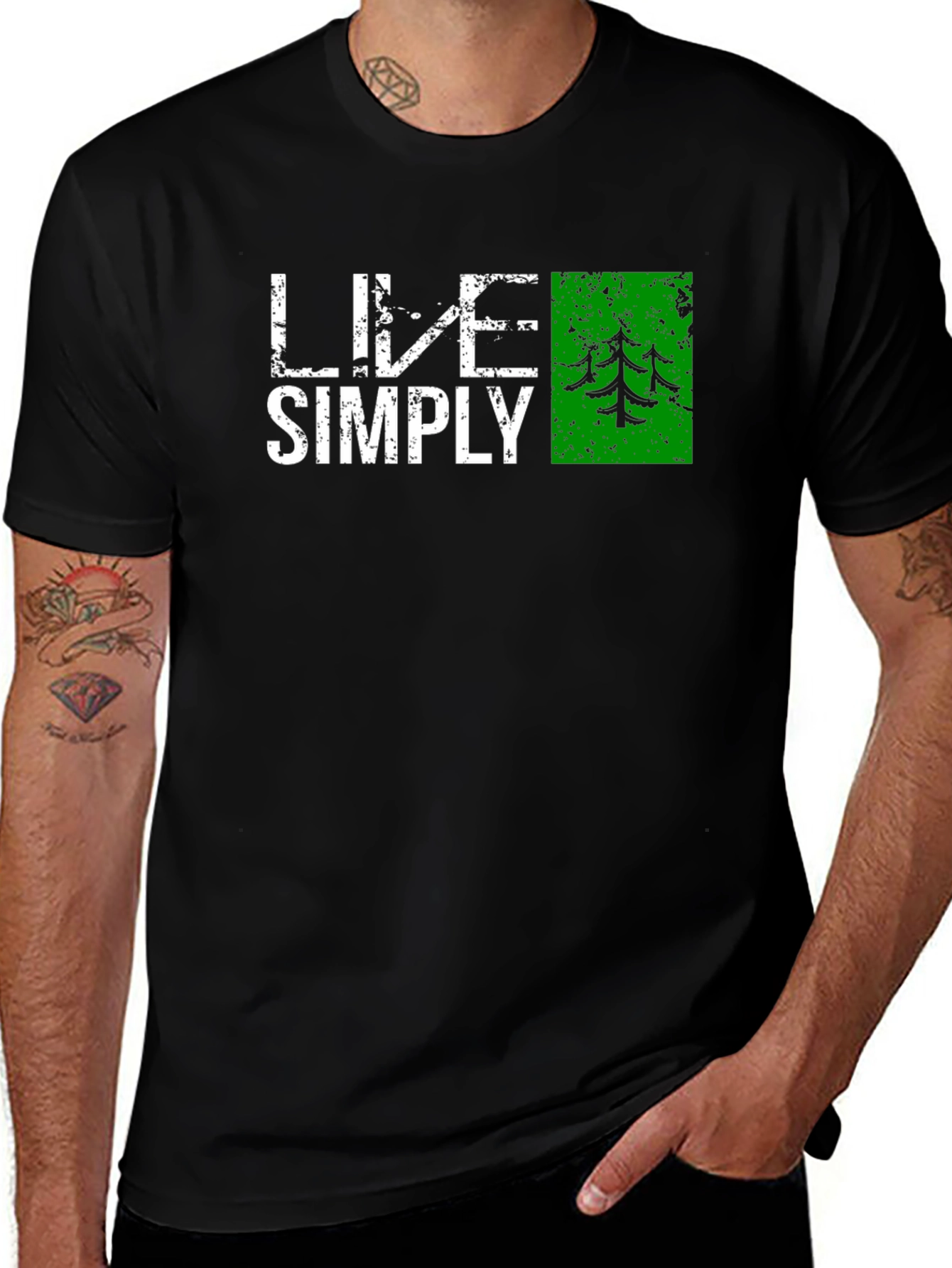 Variant 28 of Live Simply Nature T-Shirt - Black