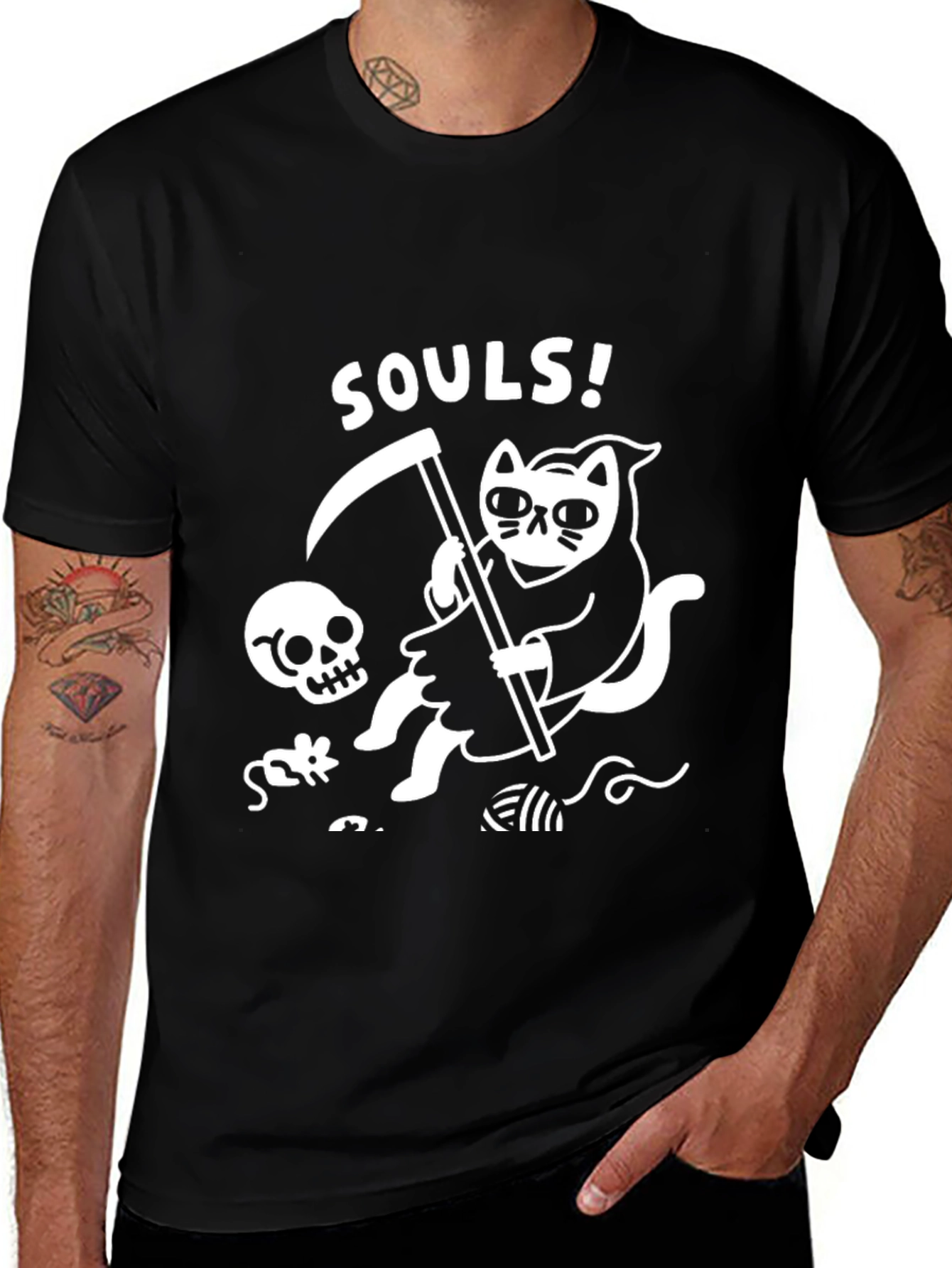 Variant 25 of Grim Reaper Cat T-Shirt - Soul Collector Tee