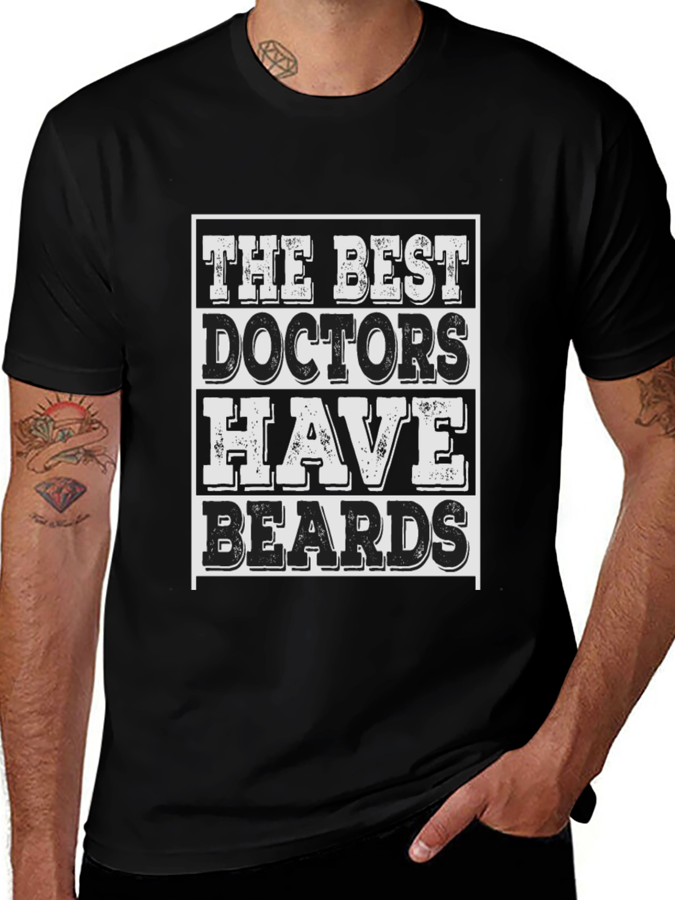 Variant 12 of The Best Doctors Have Beards Black T-Shirt