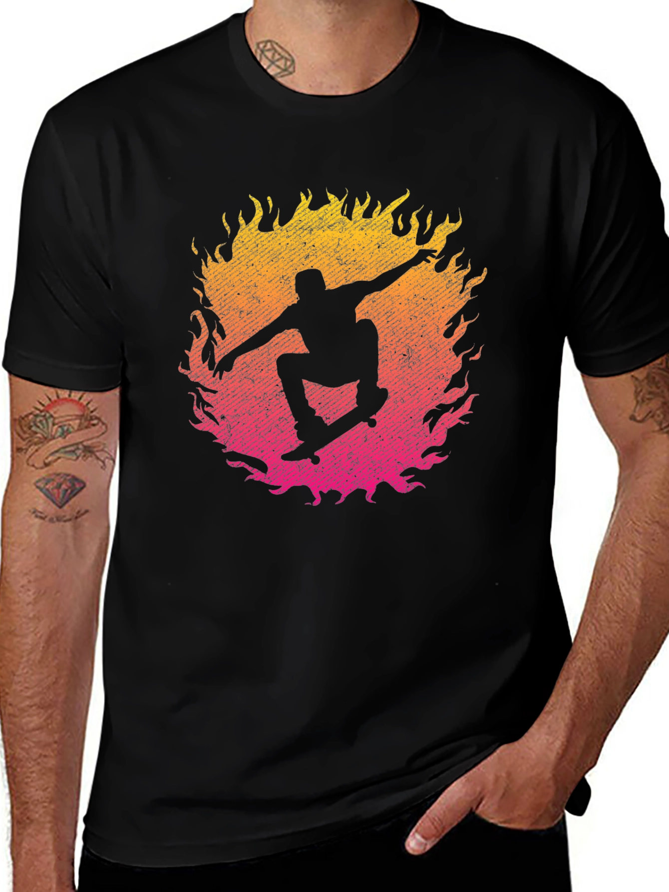 Variant 26 of Skateboarder Fire Graphic T-Shirt