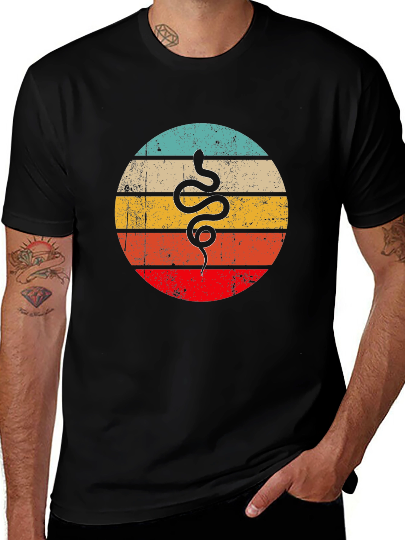 Variant 22 of Retro Snake Graphic Tee - Vintage Style T-Shirt