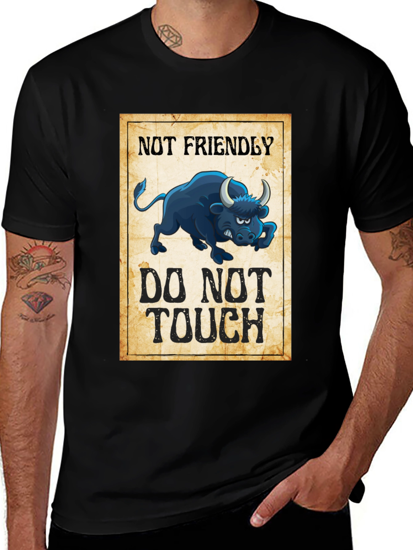 Variant 16 of Not Friendly Do Not Touch Black Graphic Tee