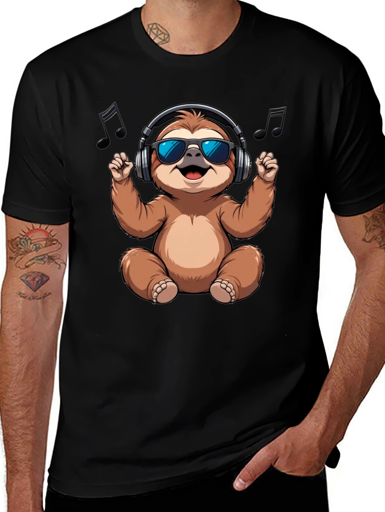 Cool Sloth Music Lover T-Shirt