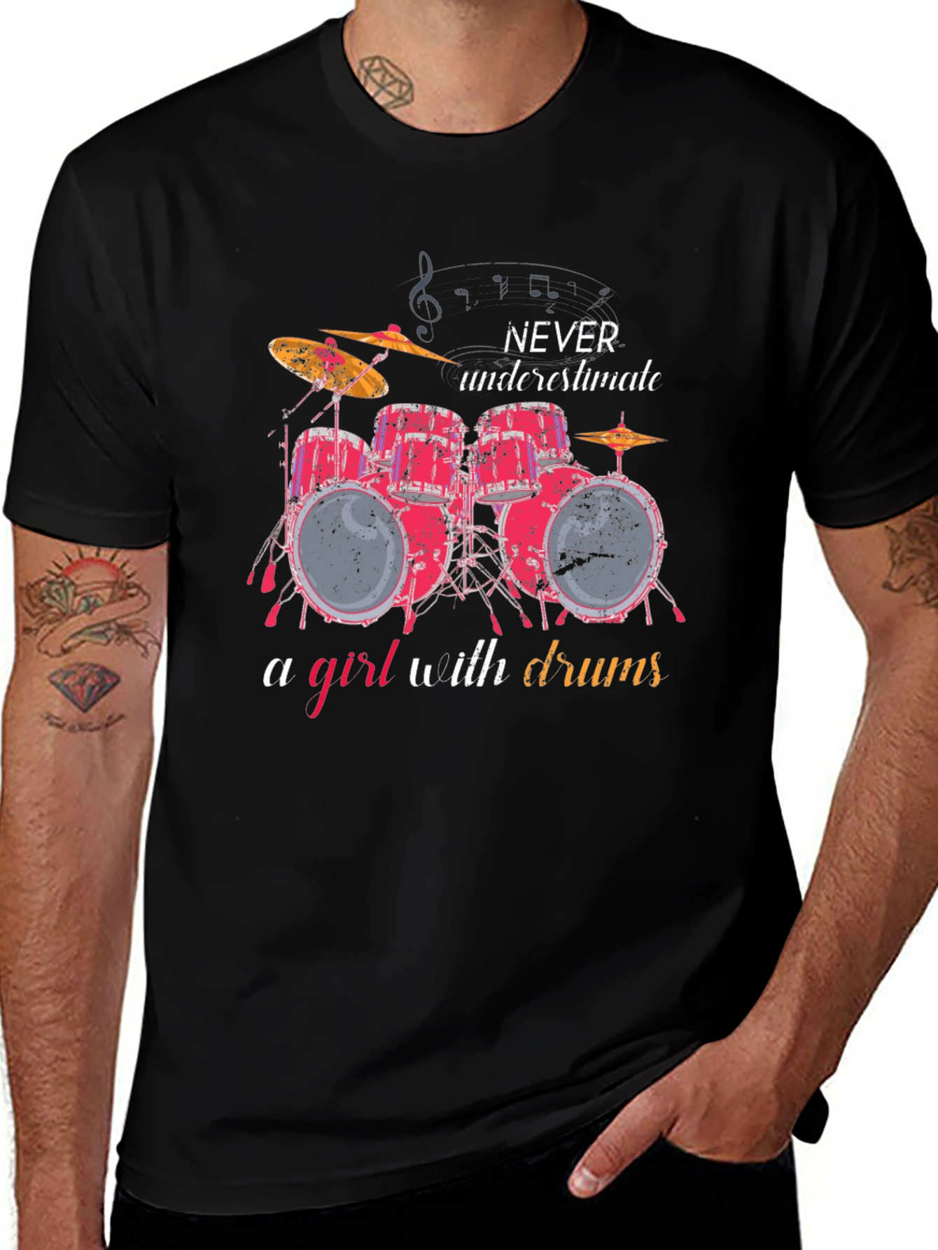 Variant 12 of Never Underestimate a Girl with Drums T-Shirt
