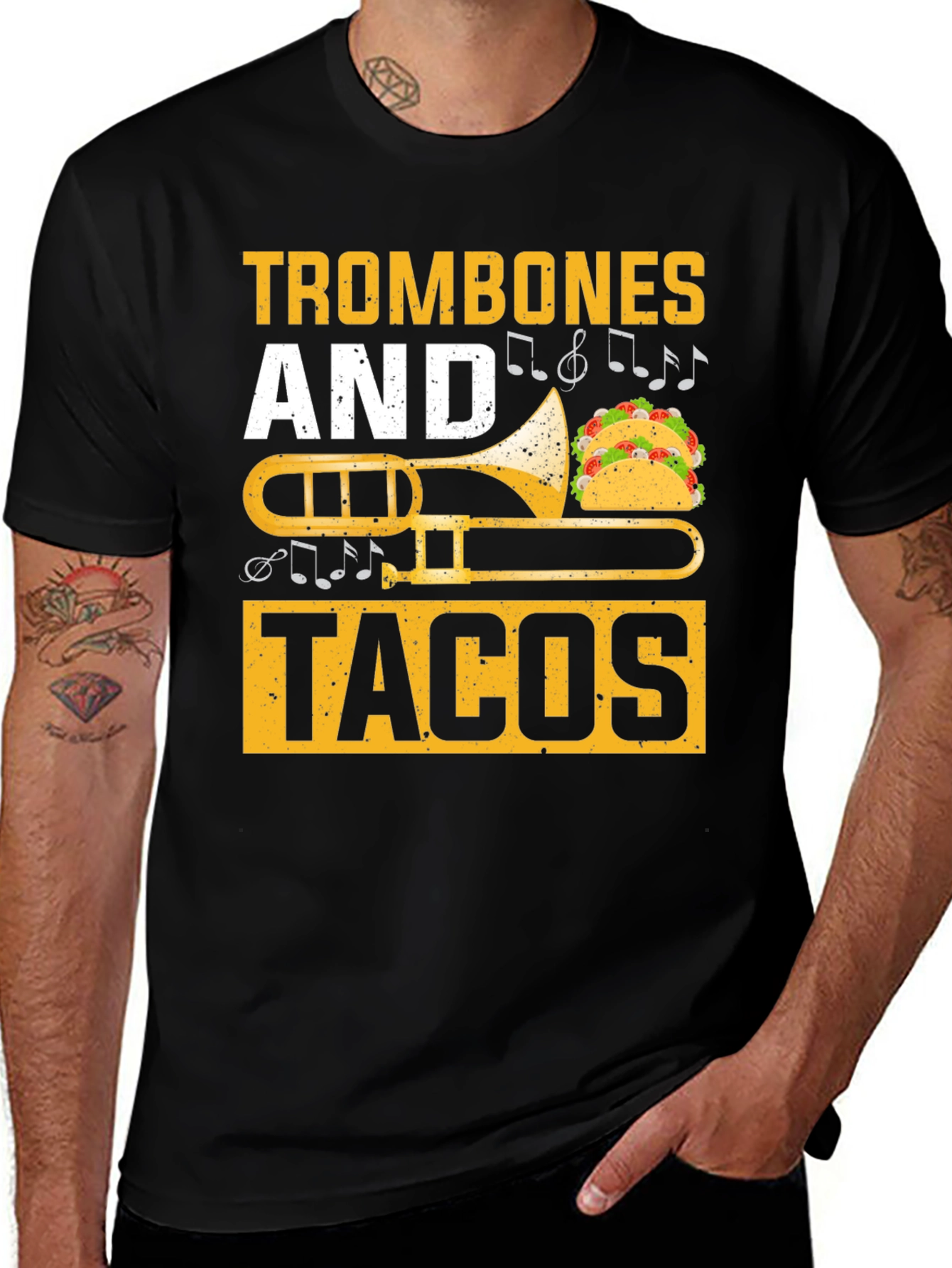 Variant 13 of Trombones and Tacos Graphic T-Shirt