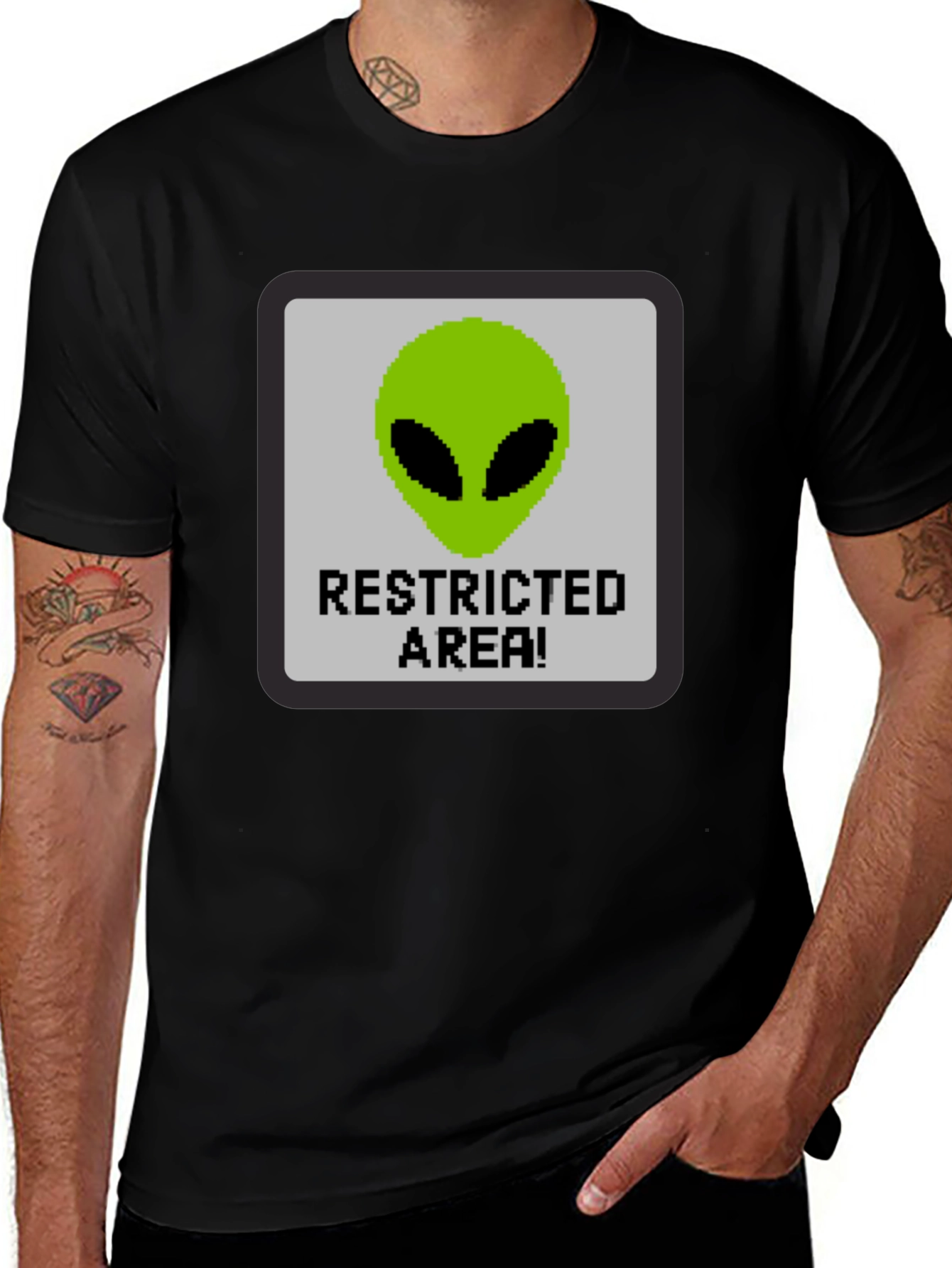 Black Restricted Alien Area Graphic Tee - Black main image