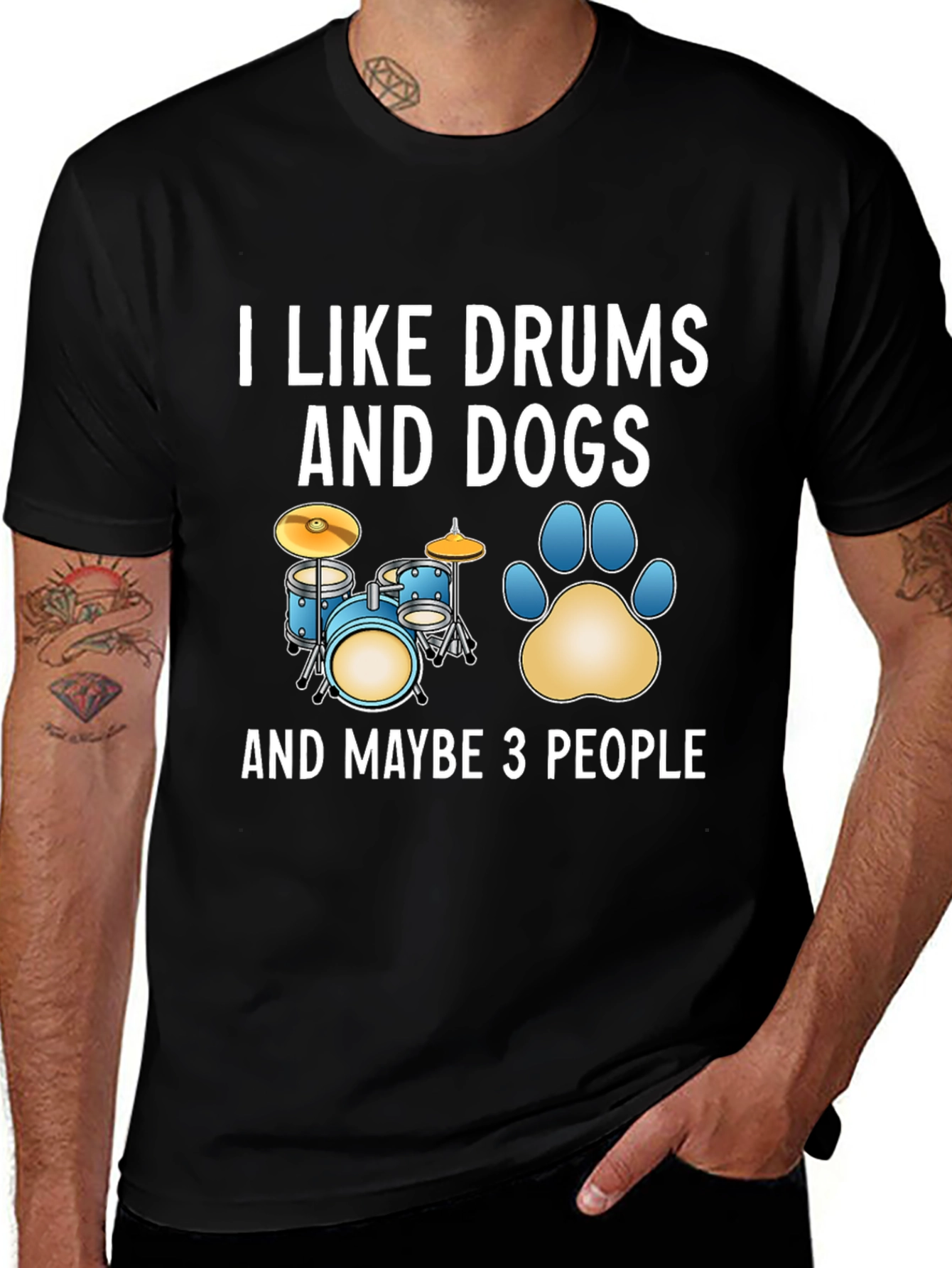 Variant 23 of I Like Drums and Dogs Graphic T-Shirt