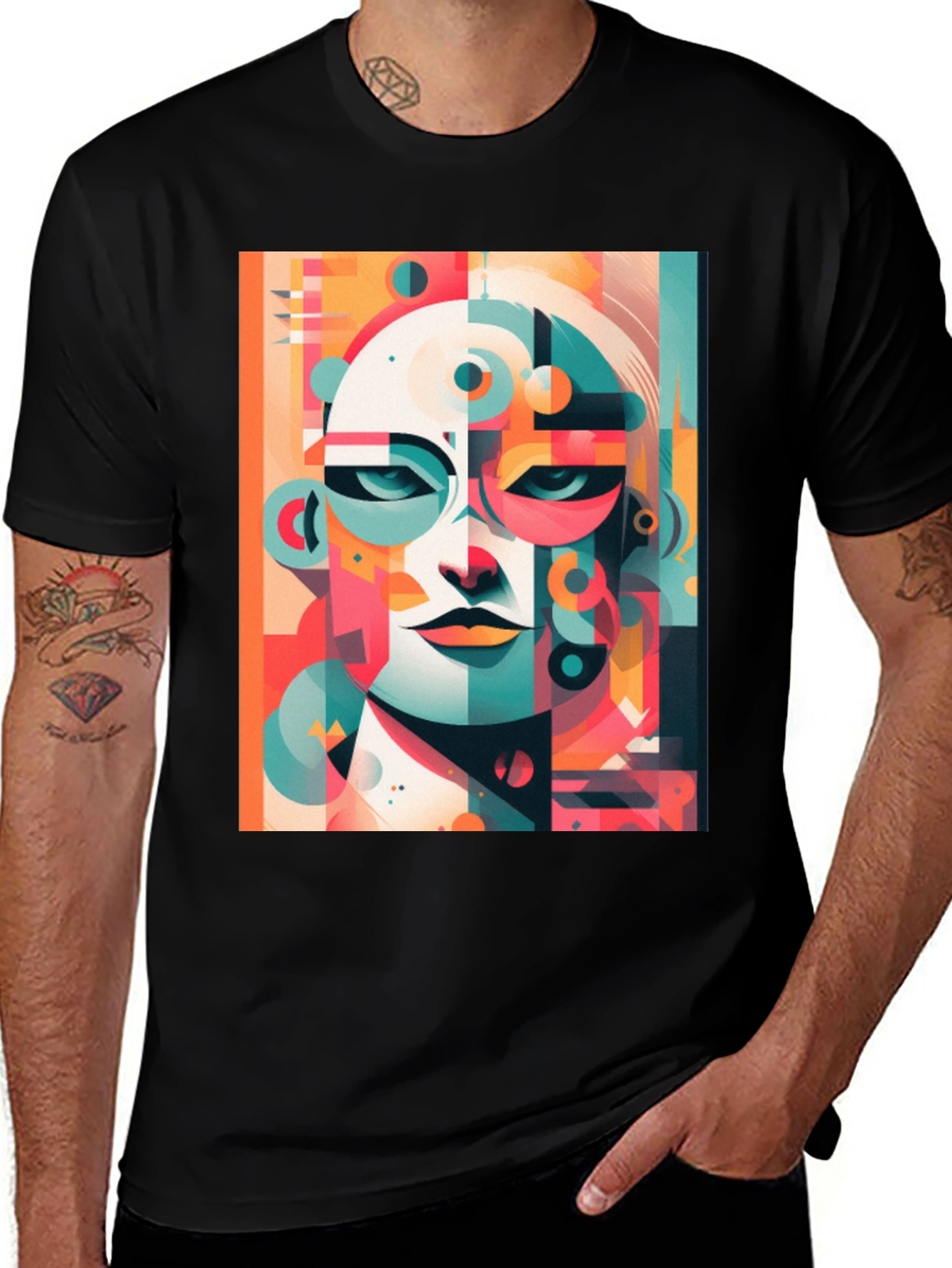 Variant 11 of Abstract Art Graphic Tee - Modern Style