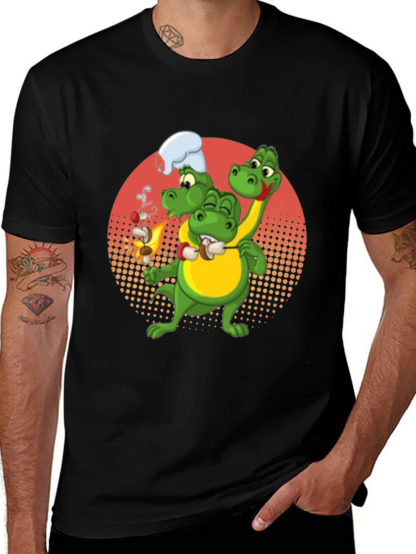 Dinosaur Chef T-Shirt - Marshmallow Roasting