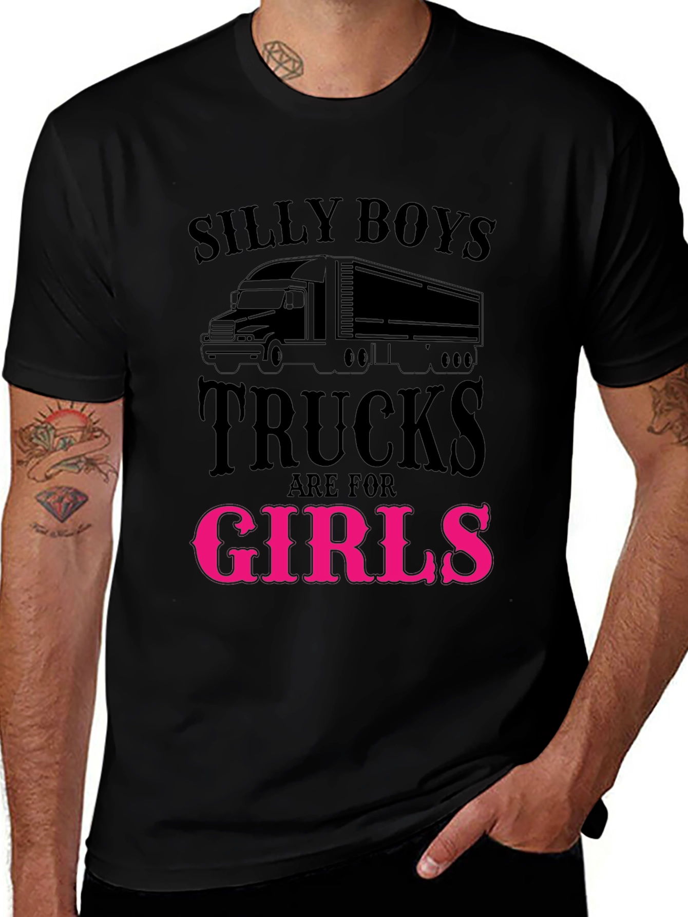 Variant 28 of Silly Boys Trucks Are For Girls Funny T-Shirt