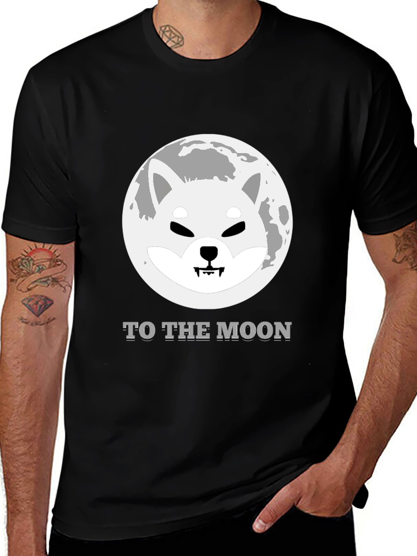 Variant 23 of Shiba Inu 'To The Moon' Black T-Shirt