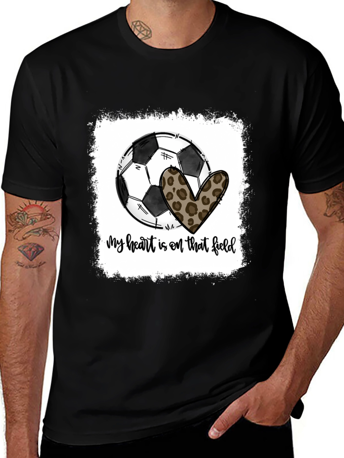 Variant 13 of Soccer Heart Leopard Print T-Shirt