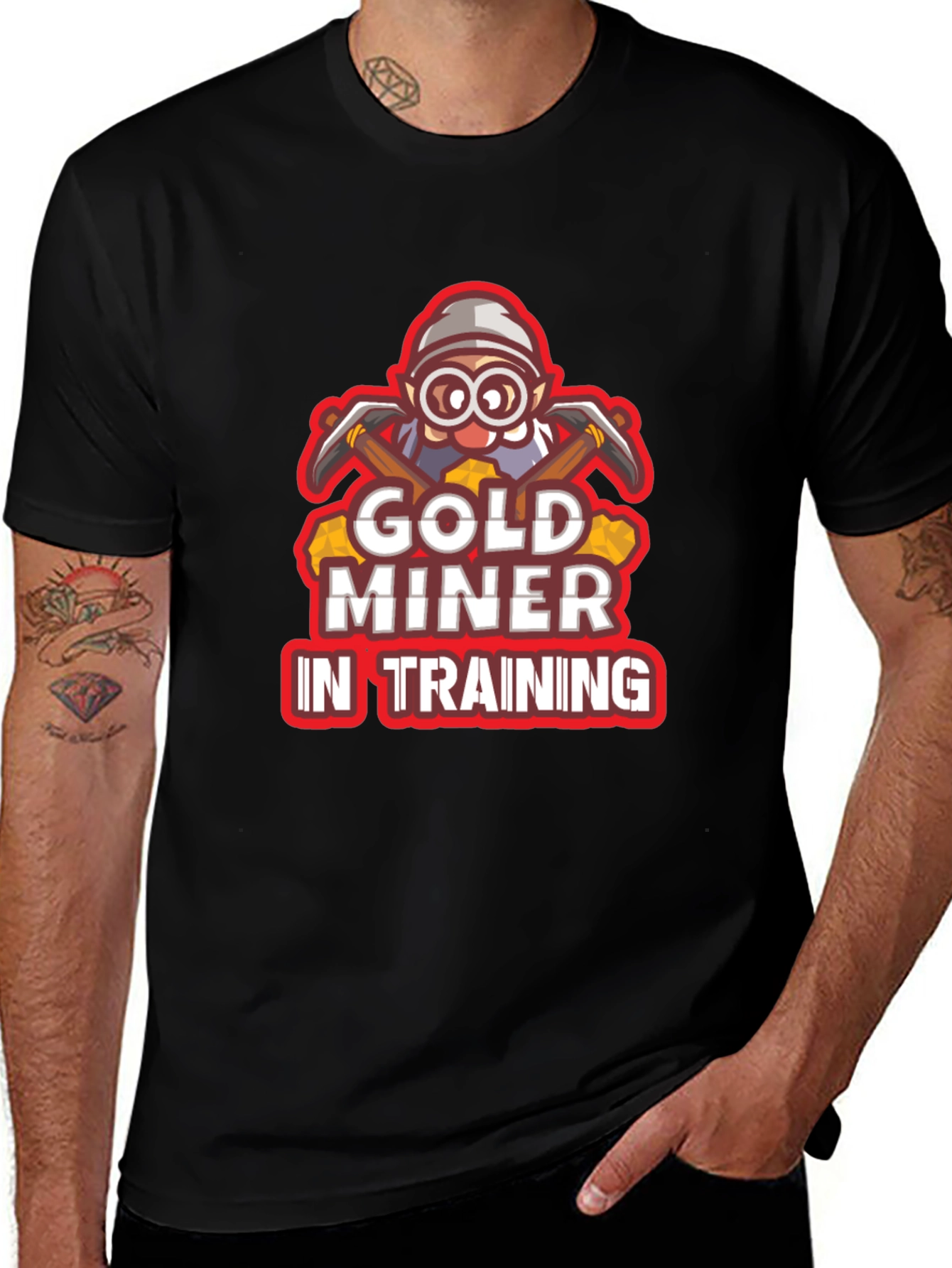 Gold Miner In Training Black T-Shirt