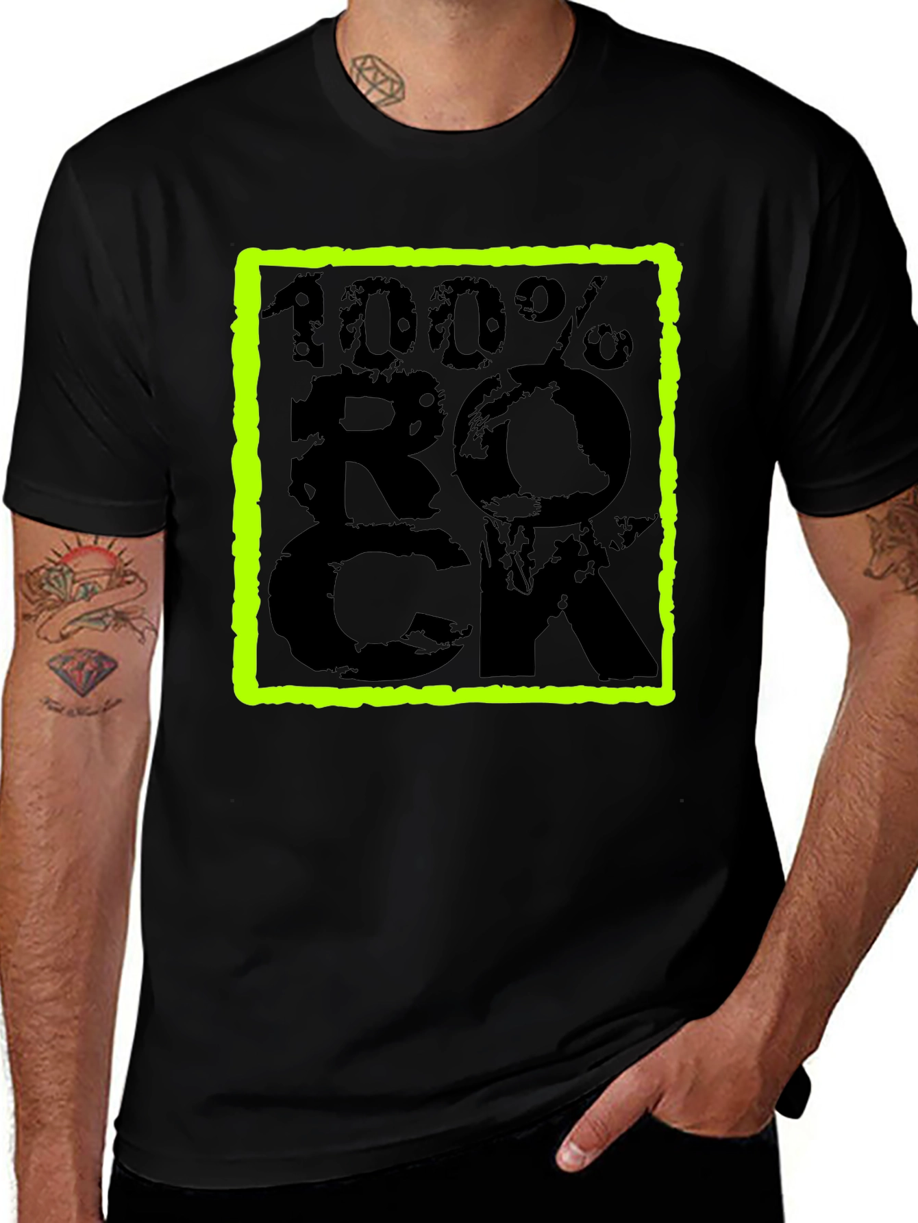 Variant 11 of 100% Rock Graphic Tee - Bold Style