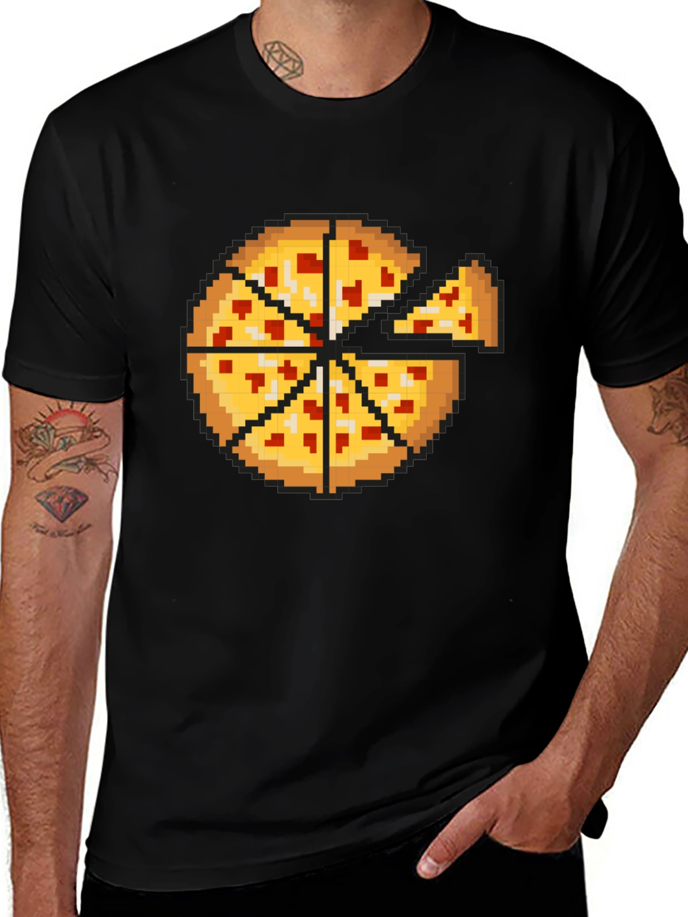 Variant 10 of Pixel Pizza Graphic Tee - Gamer Style Shirt