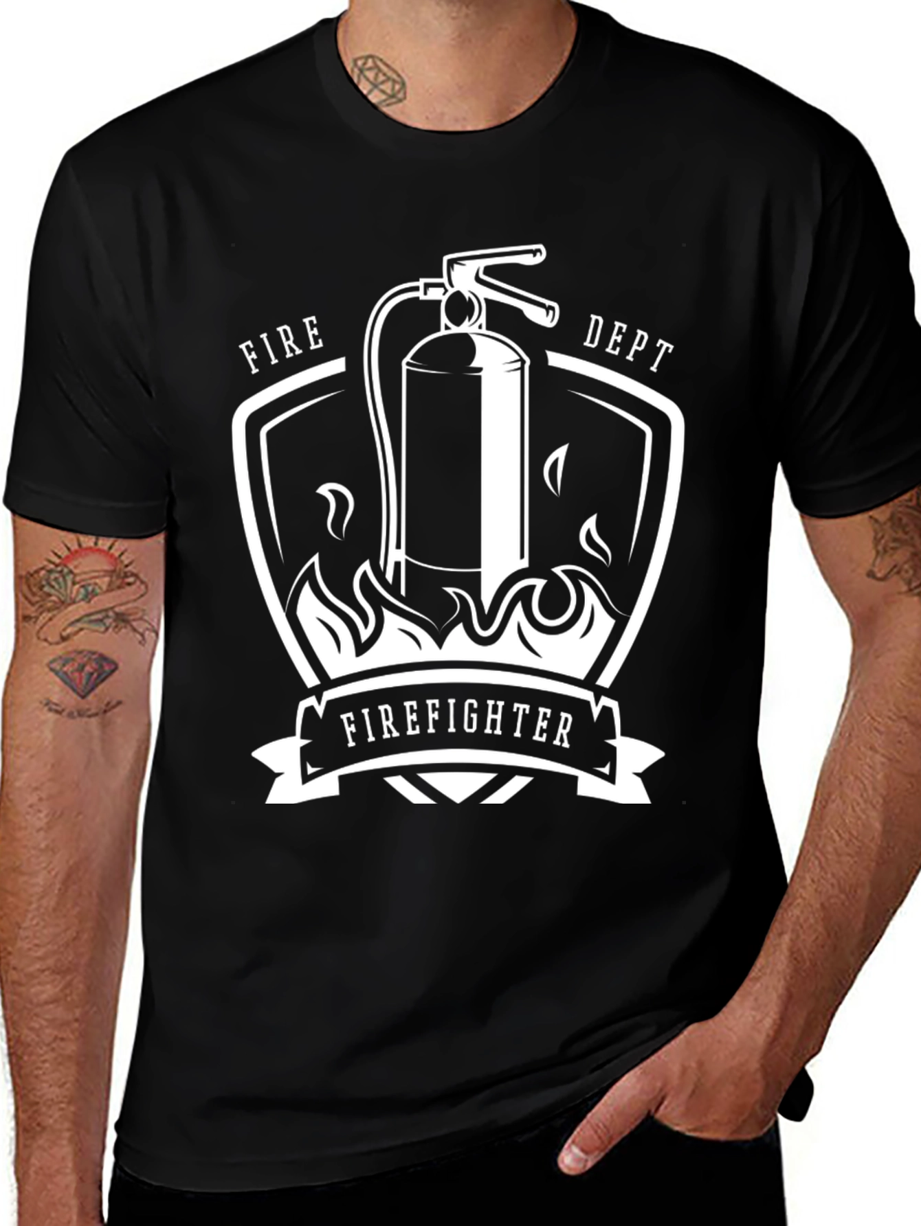 Variant 6 of Firefighter T-Shirt - Fire Dept Design