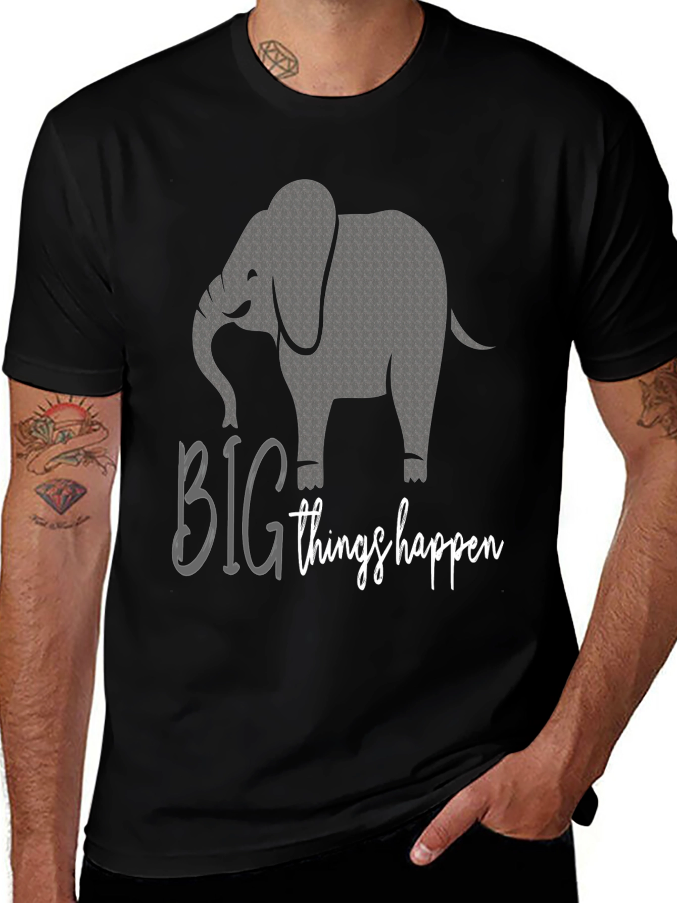 Variant 23 of Big Things Happen Elephant Graphic Tee