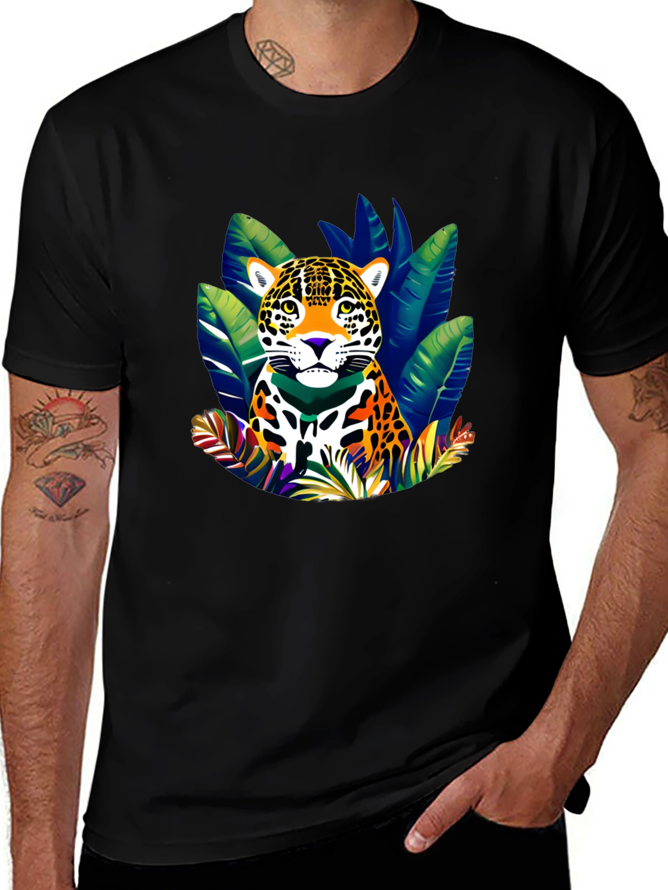 Variant 17 of Jaguar Jungle Graphic T-Shirt - Bold Wildlife Design