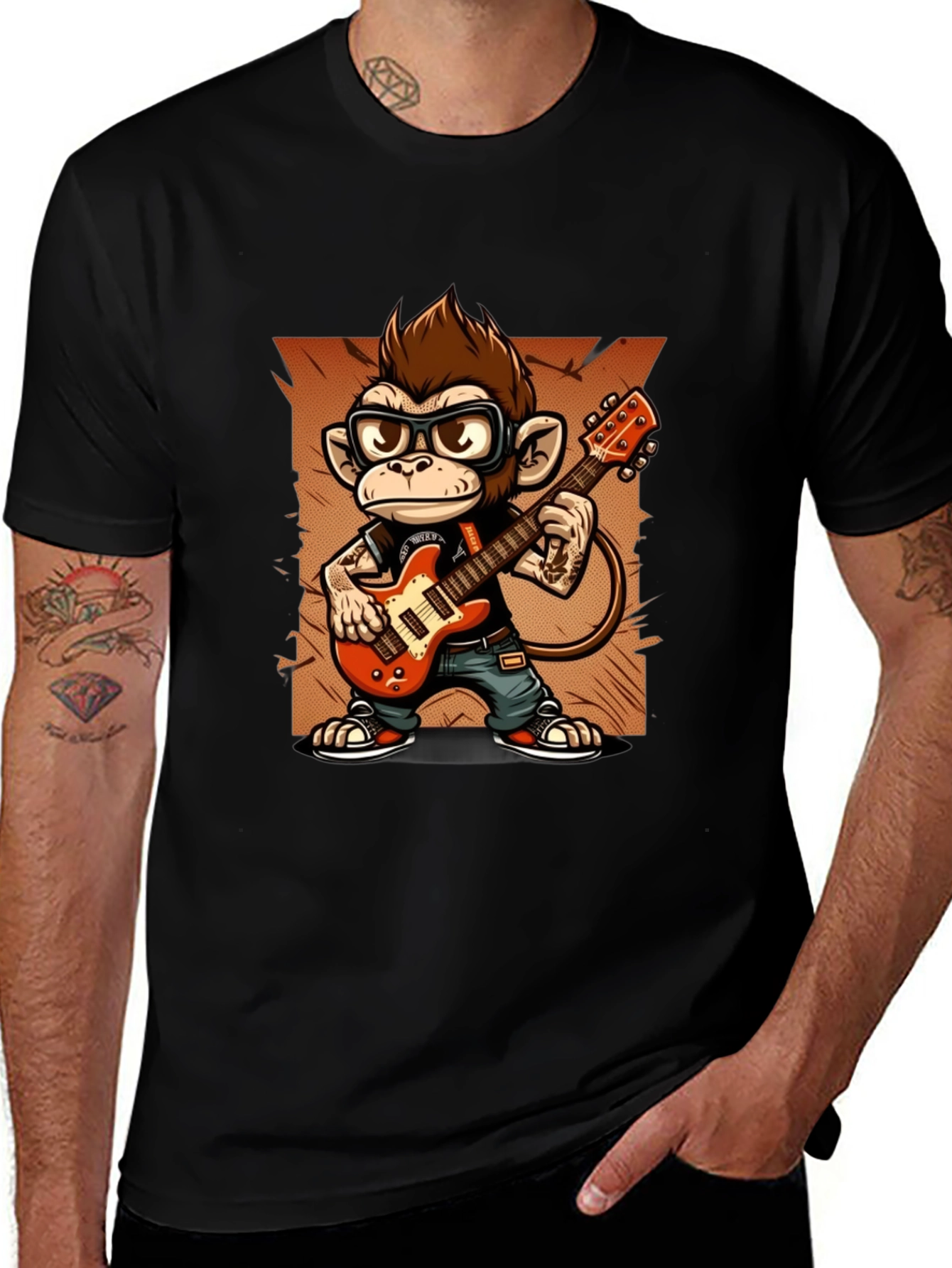 Variant 17 of Monkey Rocker T-Shirt - Cool Cartoon Graphic Tee