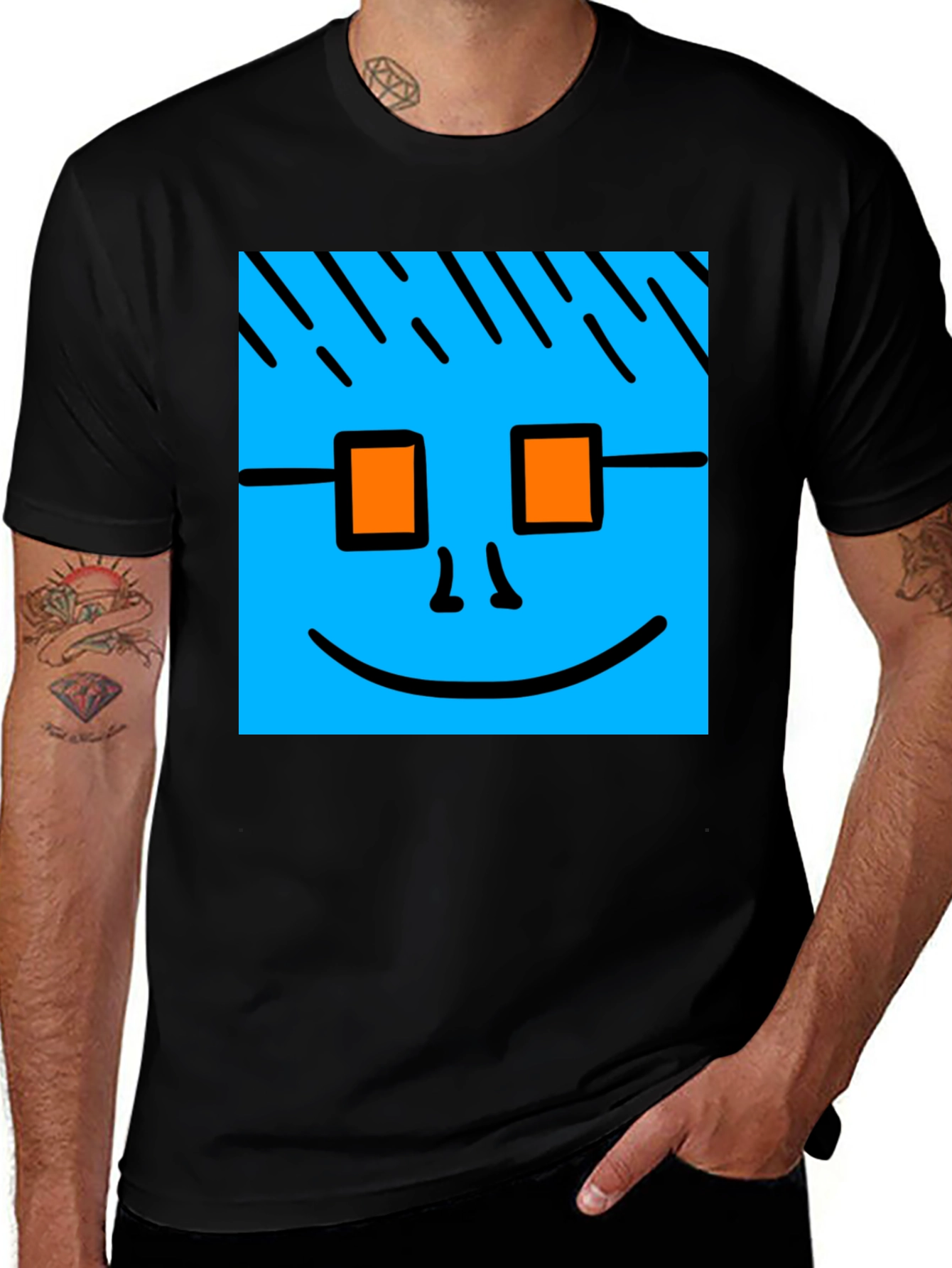 Variant 29 of Fun Cartoon Face Graphic Tee