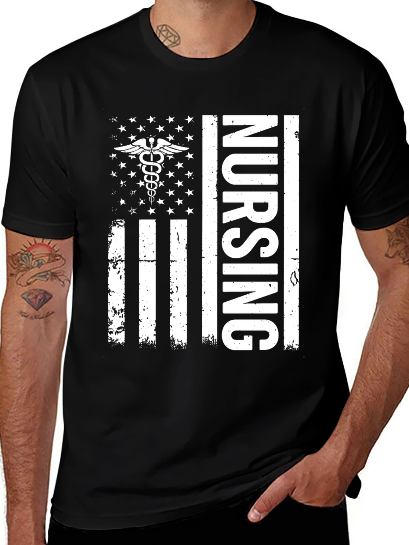 Nursing American Flag T-Shirt