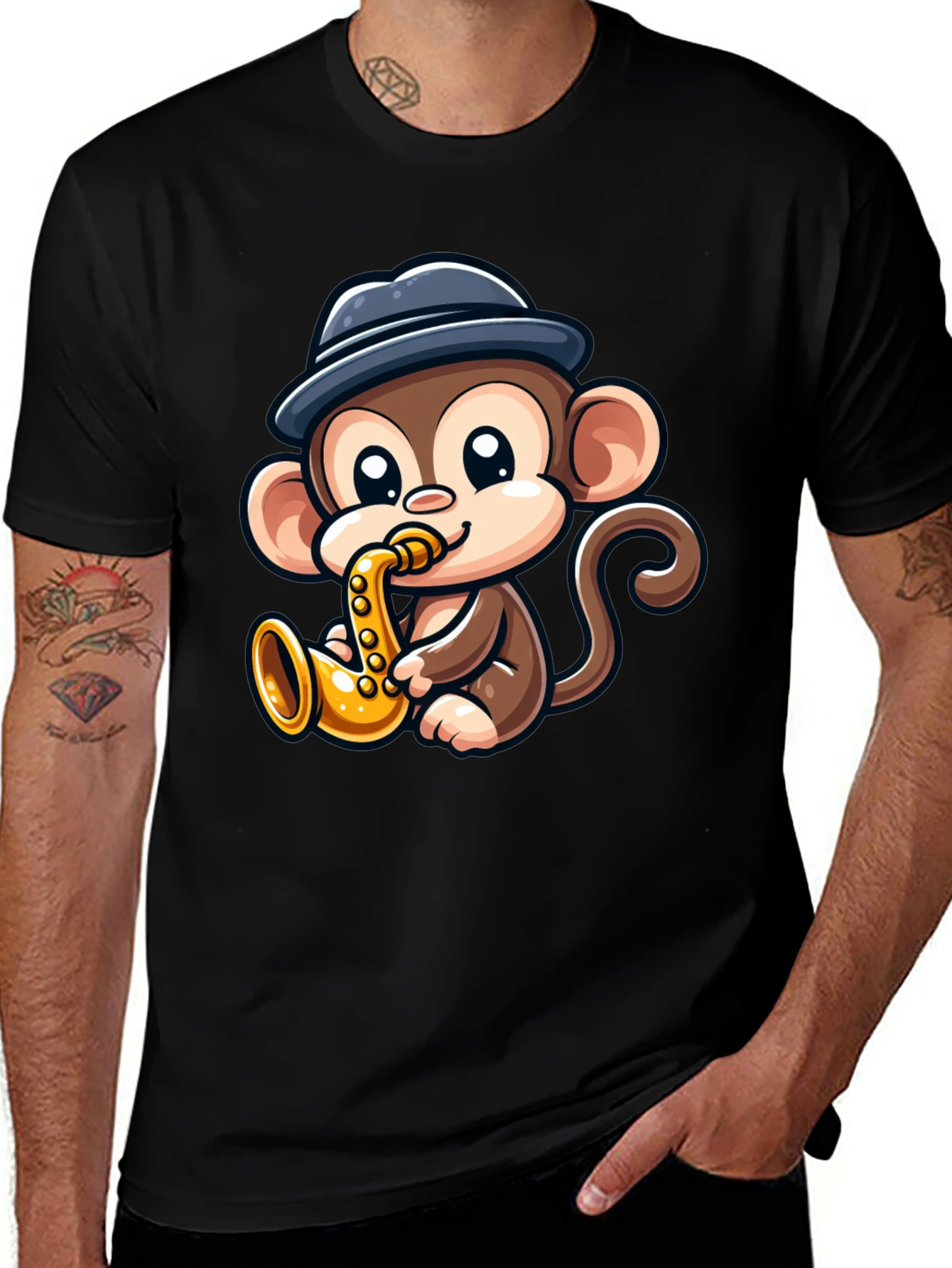 Variant 6 of Monkey Saxophone T-Shirt
