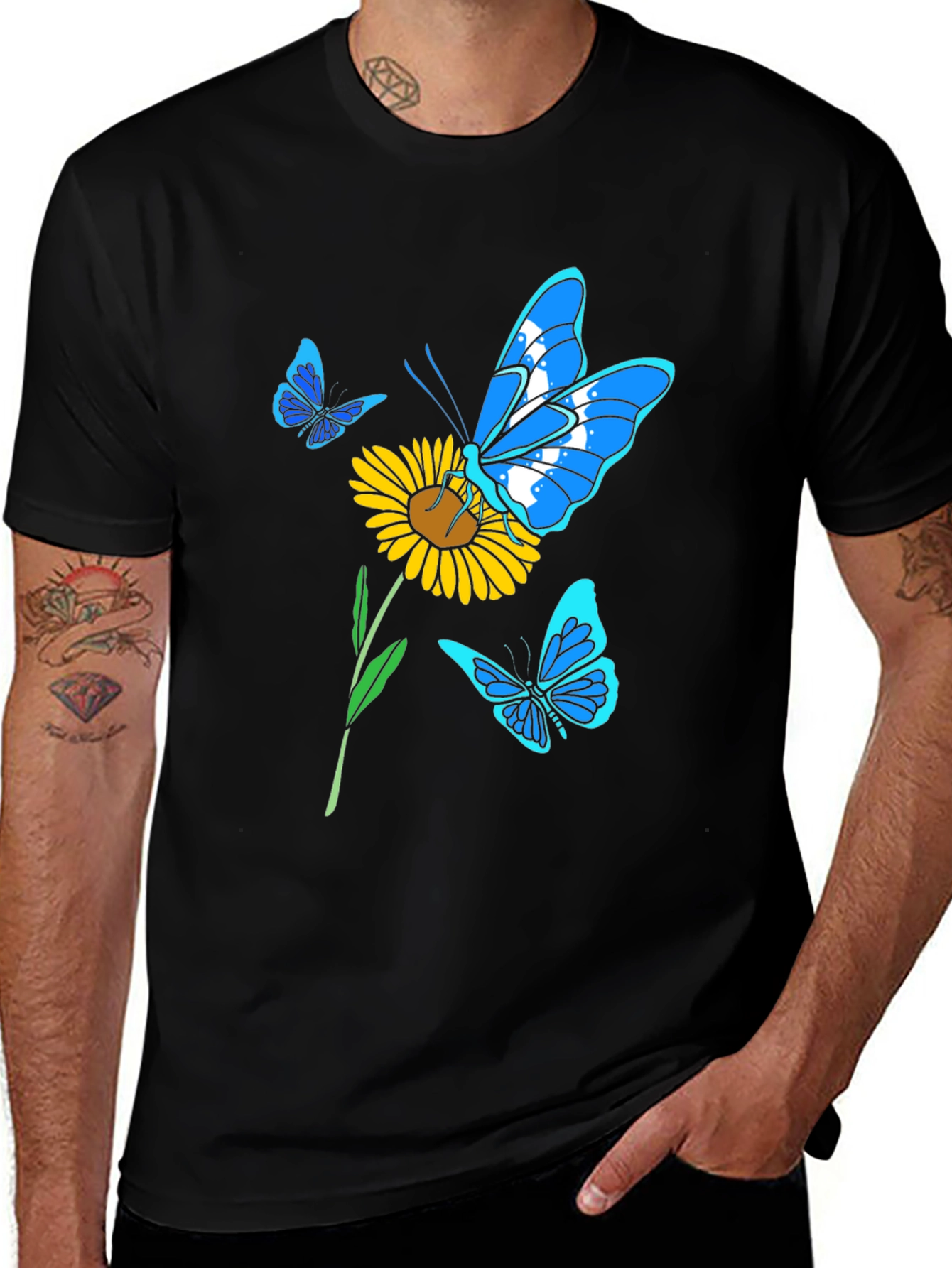 Variant 19 of Butterfly Sunflower Graphic Tee