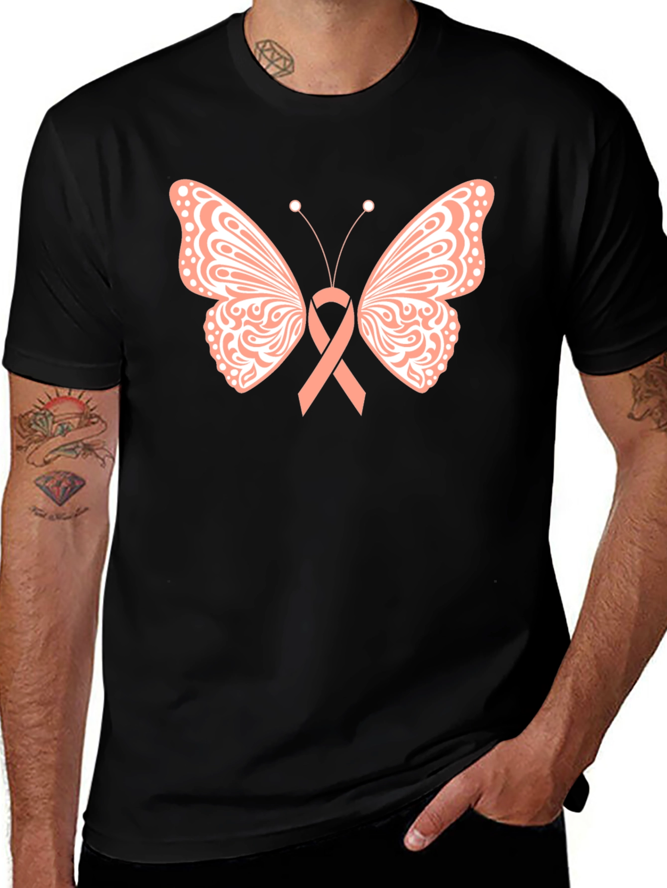 Variant 3 of Butterfly Ribbon Black T-Shirt