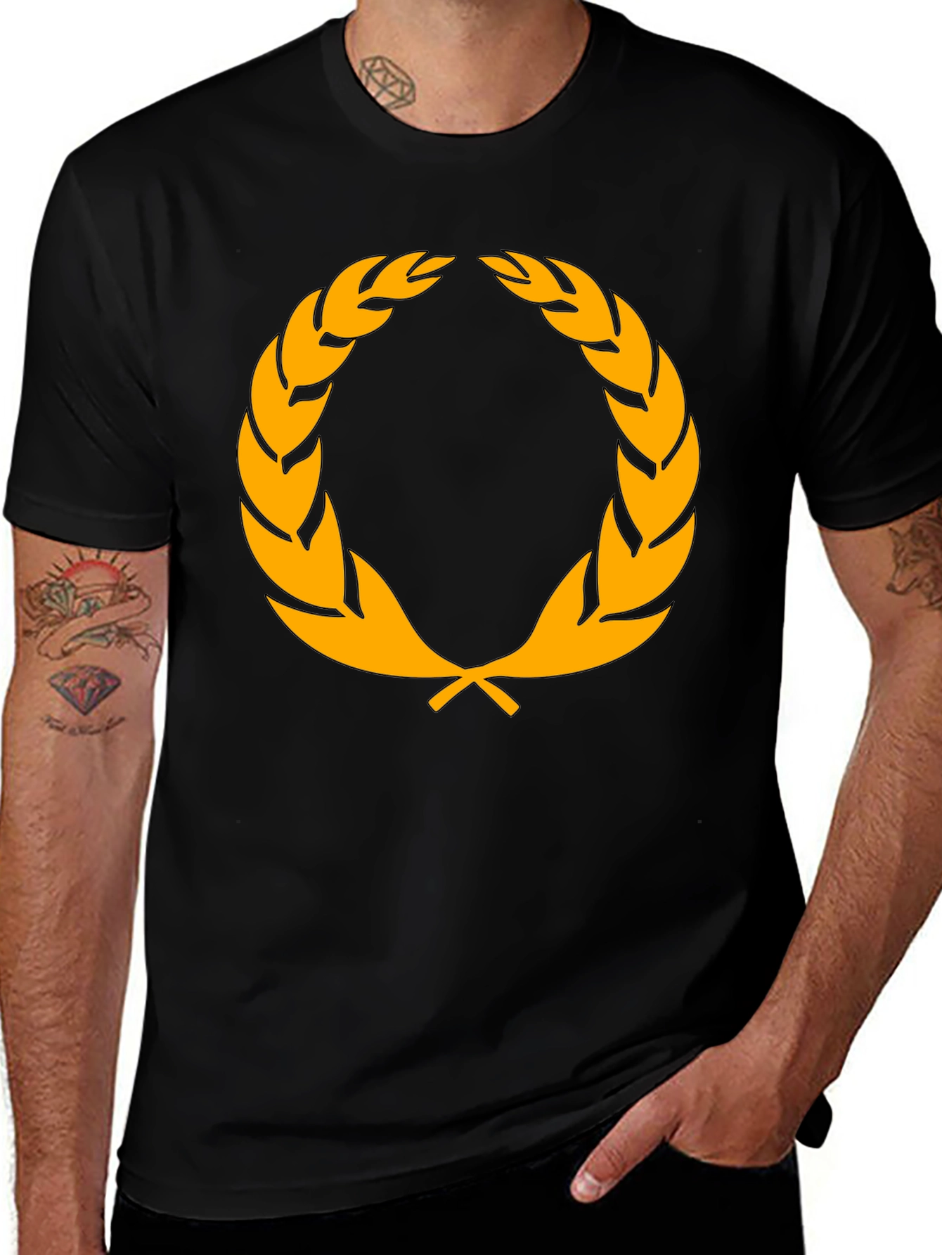 Variant 18 of Laurel Wreath Graphic Tee - Classic Style