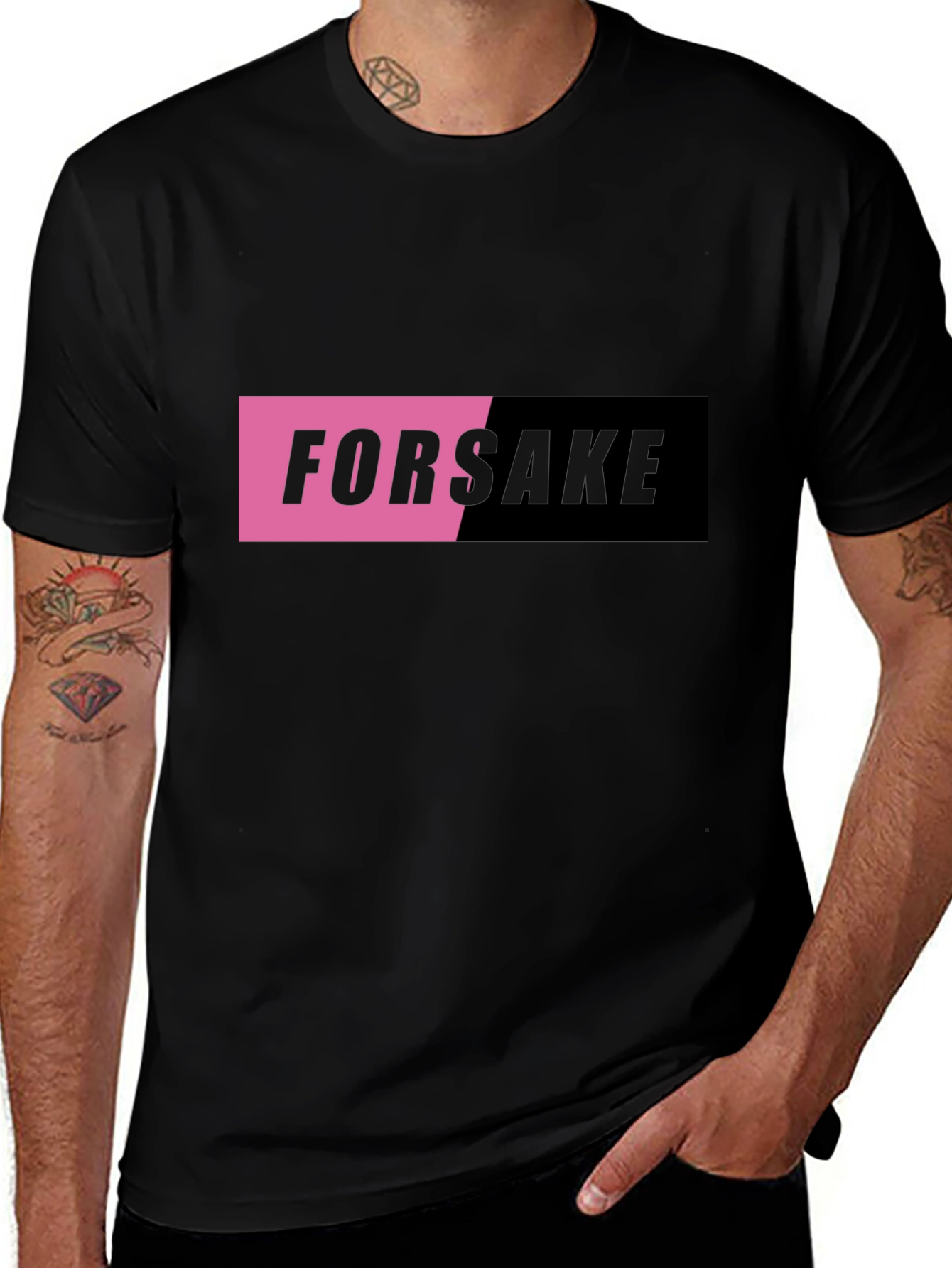 Variant 7 of Forsake Graphic Tee - Stylish Black Cotton Blend Shirt