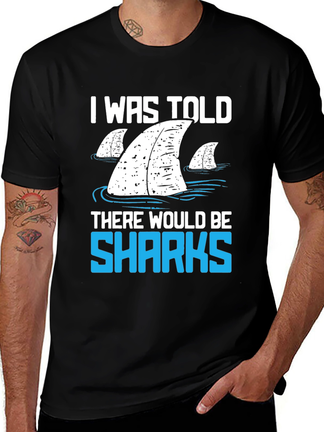 Variant 23 of Shark Fin Graphic T-Shirt - Funny Ocean Lover Tee